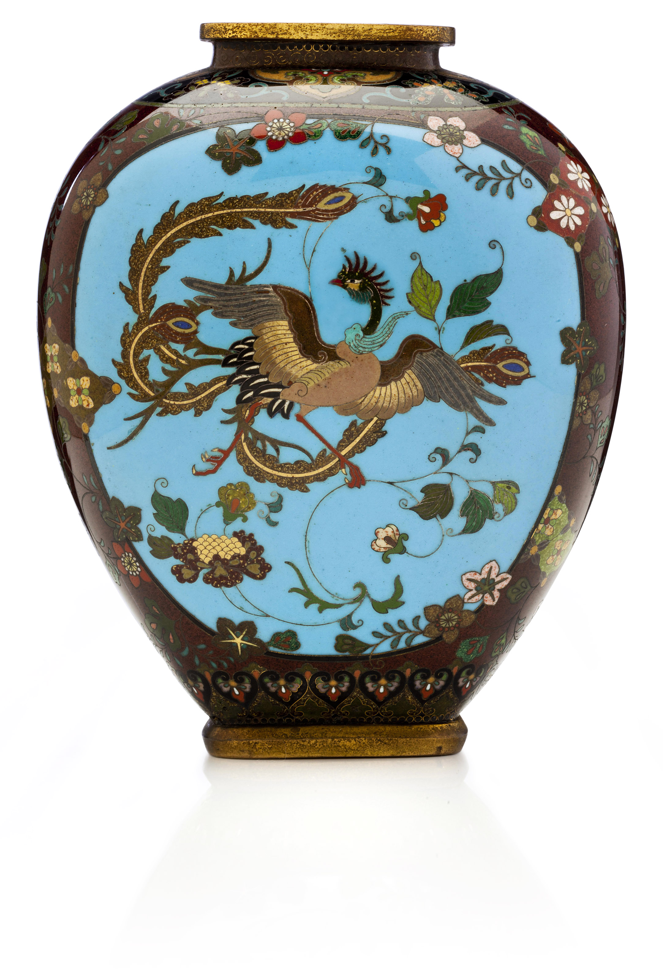 A cloisonné enamel vase, WITH SIGNATURE KYOTO NAMIKAWA