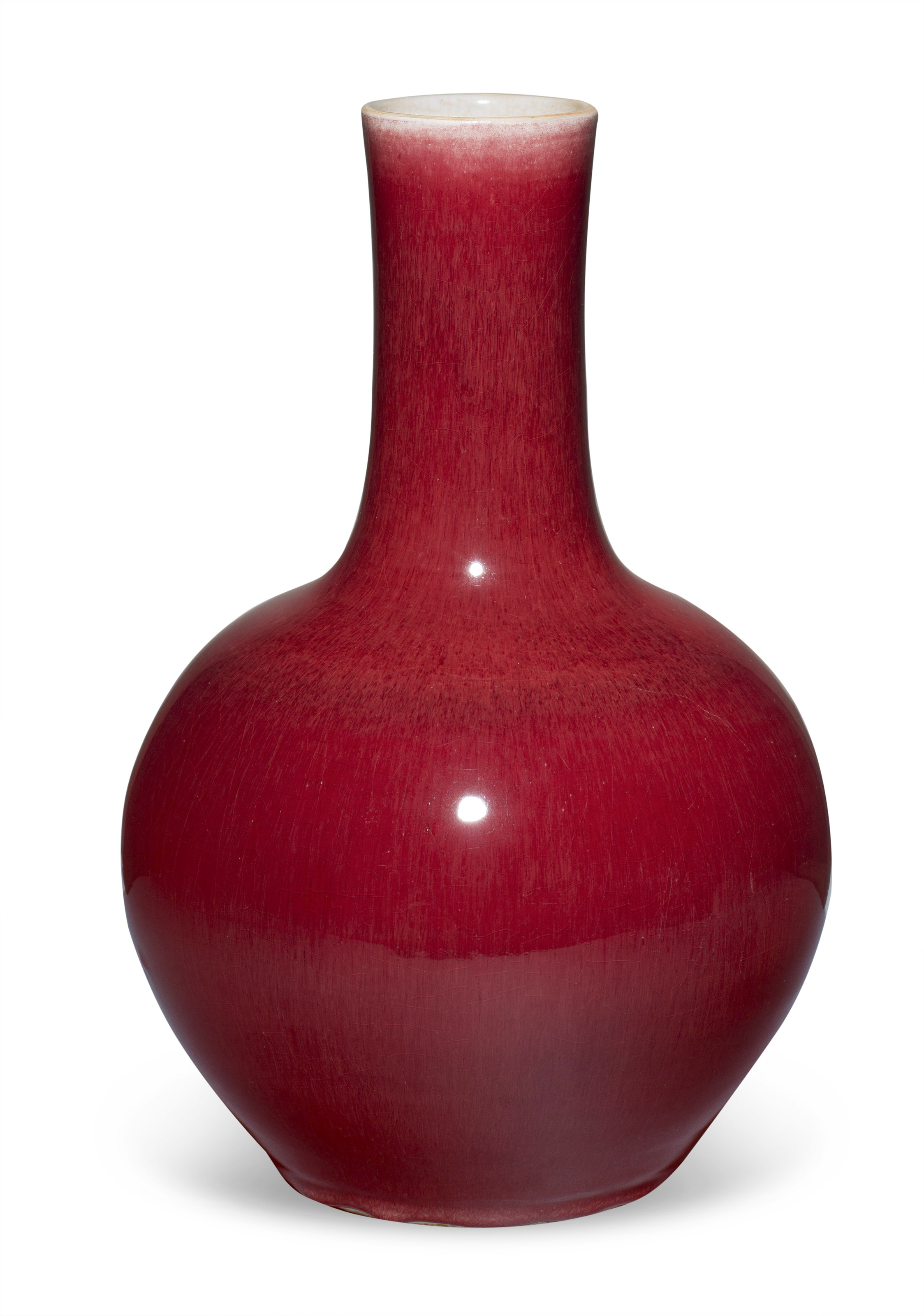 中国美術 釉裏紅 天球瓶 高36cm (HA367) 中国美術 釉裏紅 天球瓶 高36cm (HA367) 美術品・アンティーク