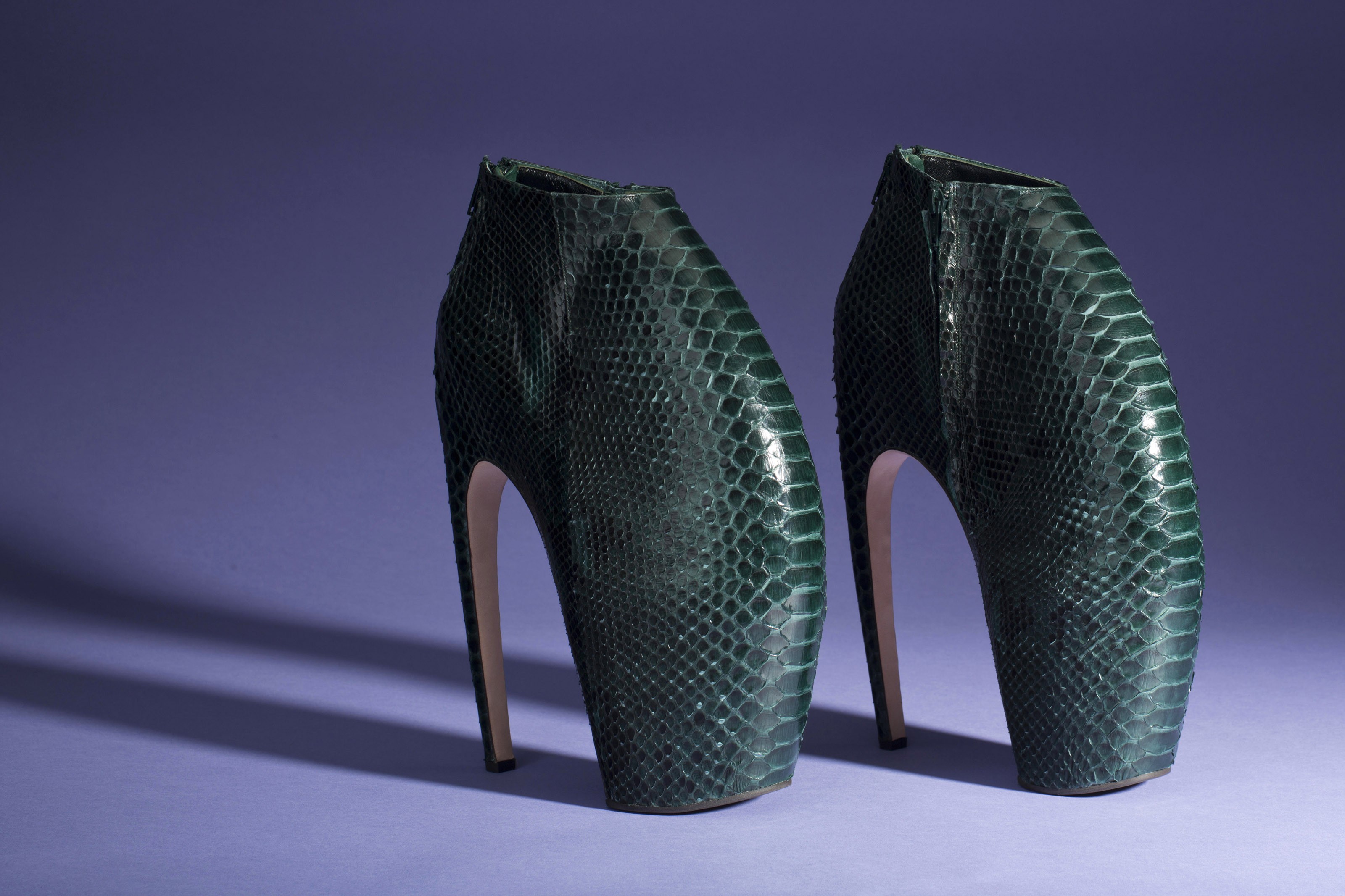 A PAIR OF PYTHON ARMADILLO BOOTS