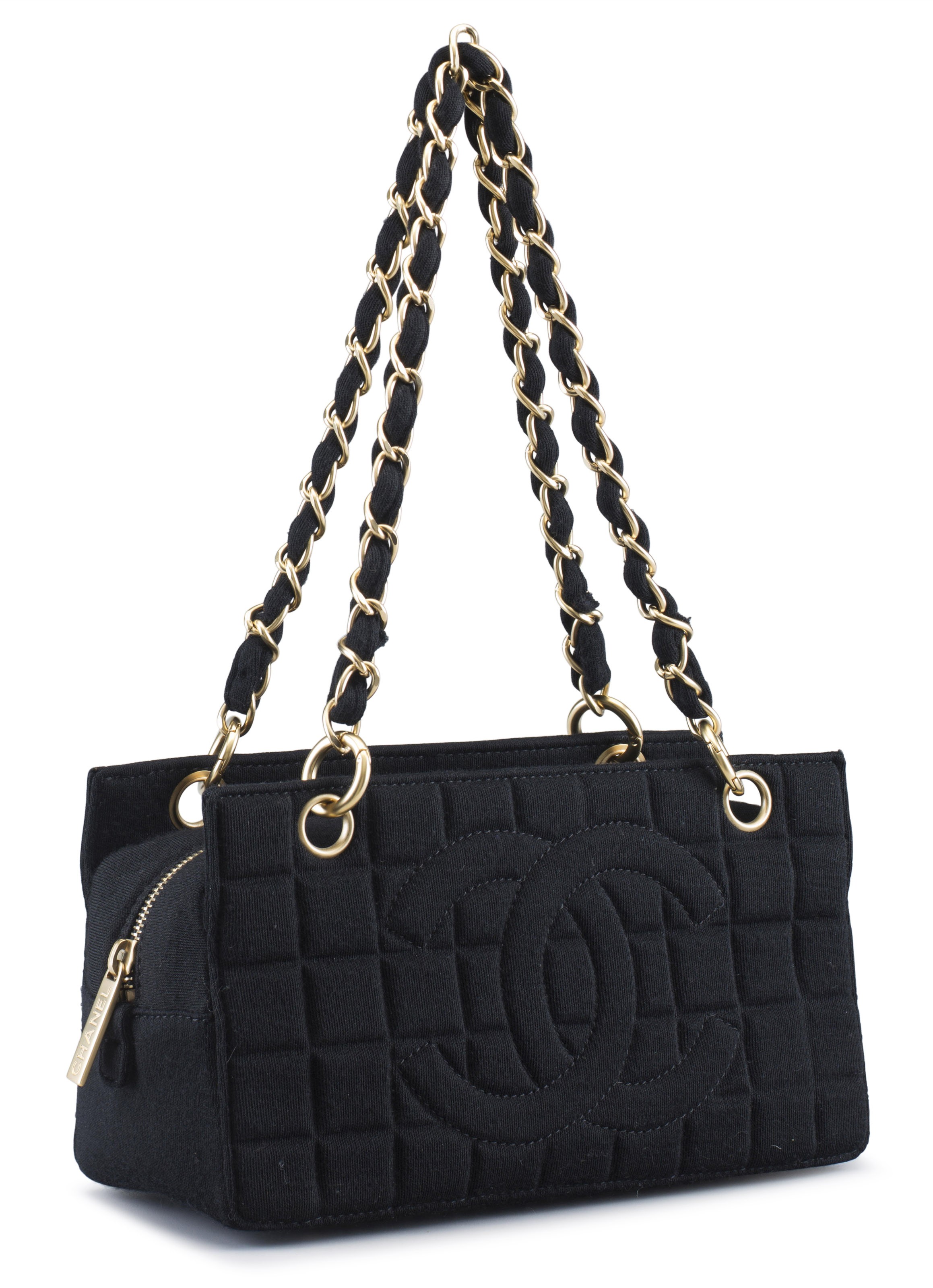 A BLACK JERSEY QUILTED SHOULDER BAG, CHANEL, 2003-2004 Christie's