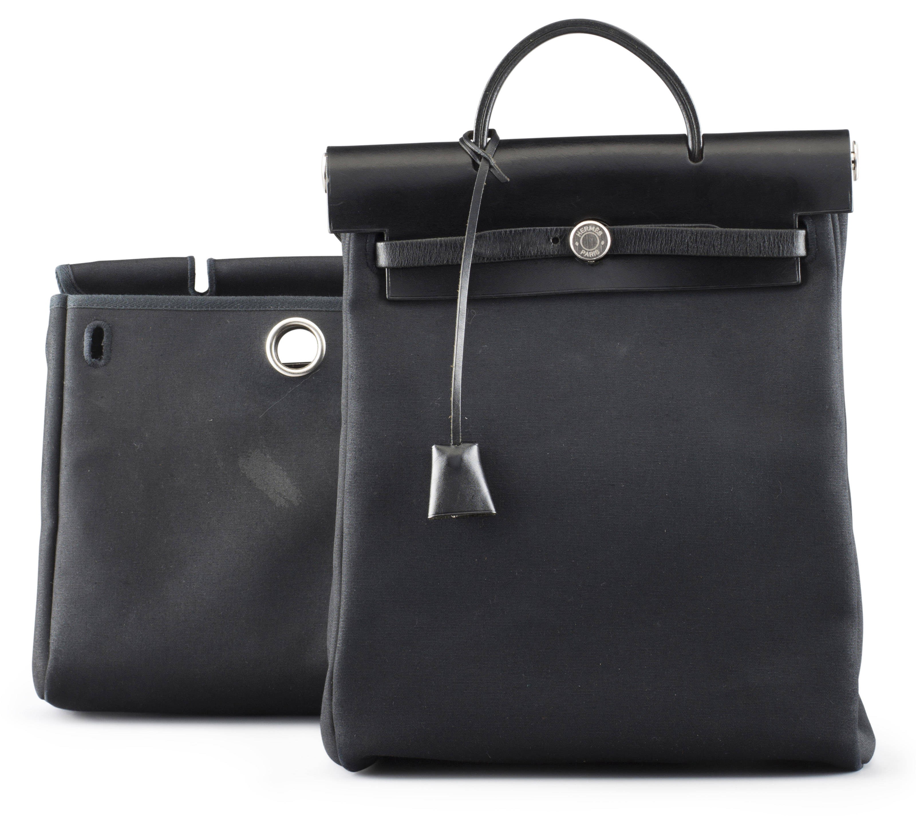HERMES ブラック レザーバックパック A 35CM BLACK FJORD LEATHER RETOURNE KELLY BAG, HERMÈS, 1996