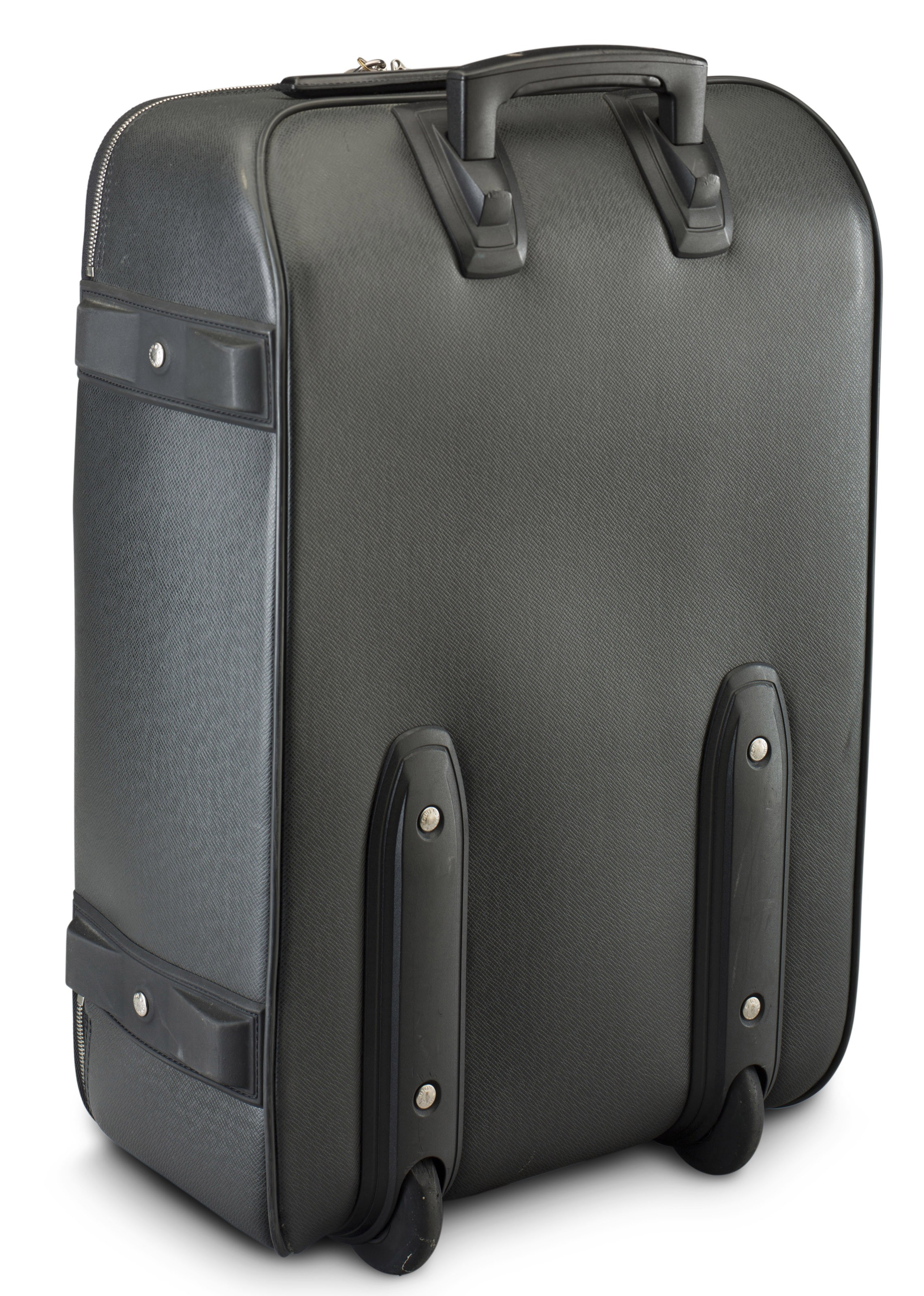 A BLACK TAIGA LEATHER PEGASE 55 ROLLING SUITCASE, LOUIS