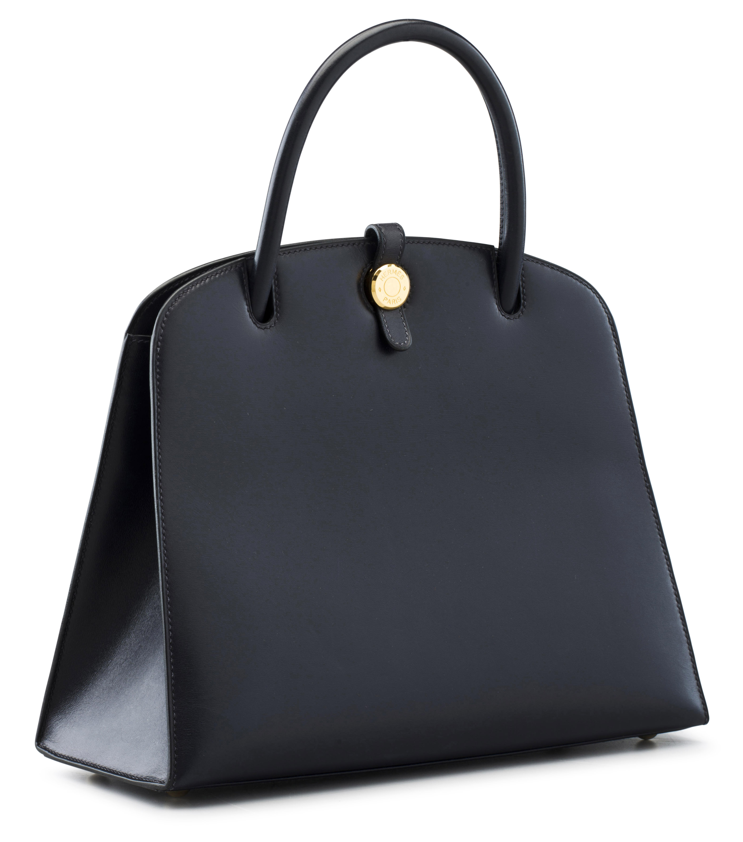 Leather Hermes Farfetch A 30CM INDIGO CALFBOX LEATHER DALVY BAG