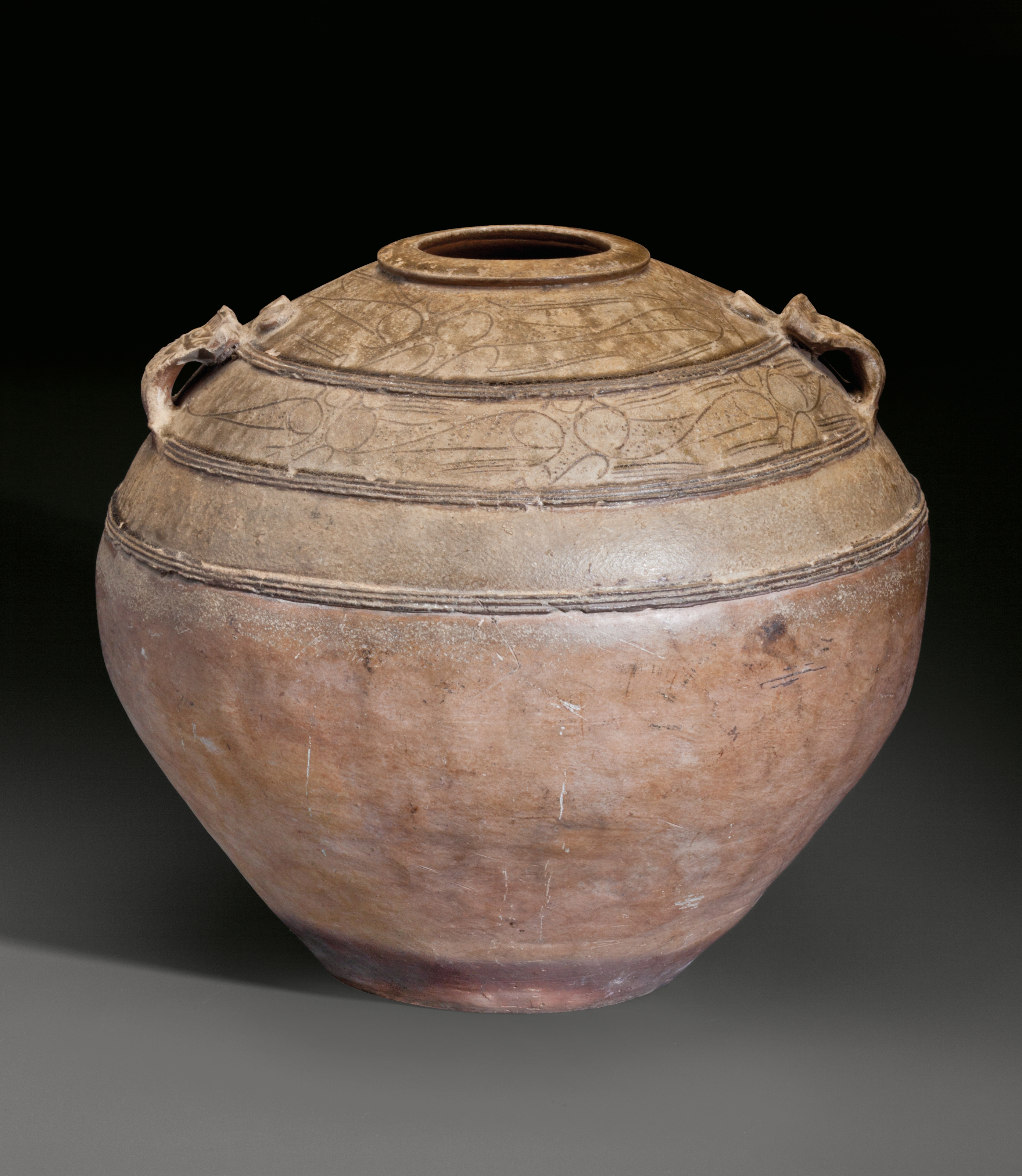 原始青瓷飞鸟纹双系罐, 东汉| Christie's