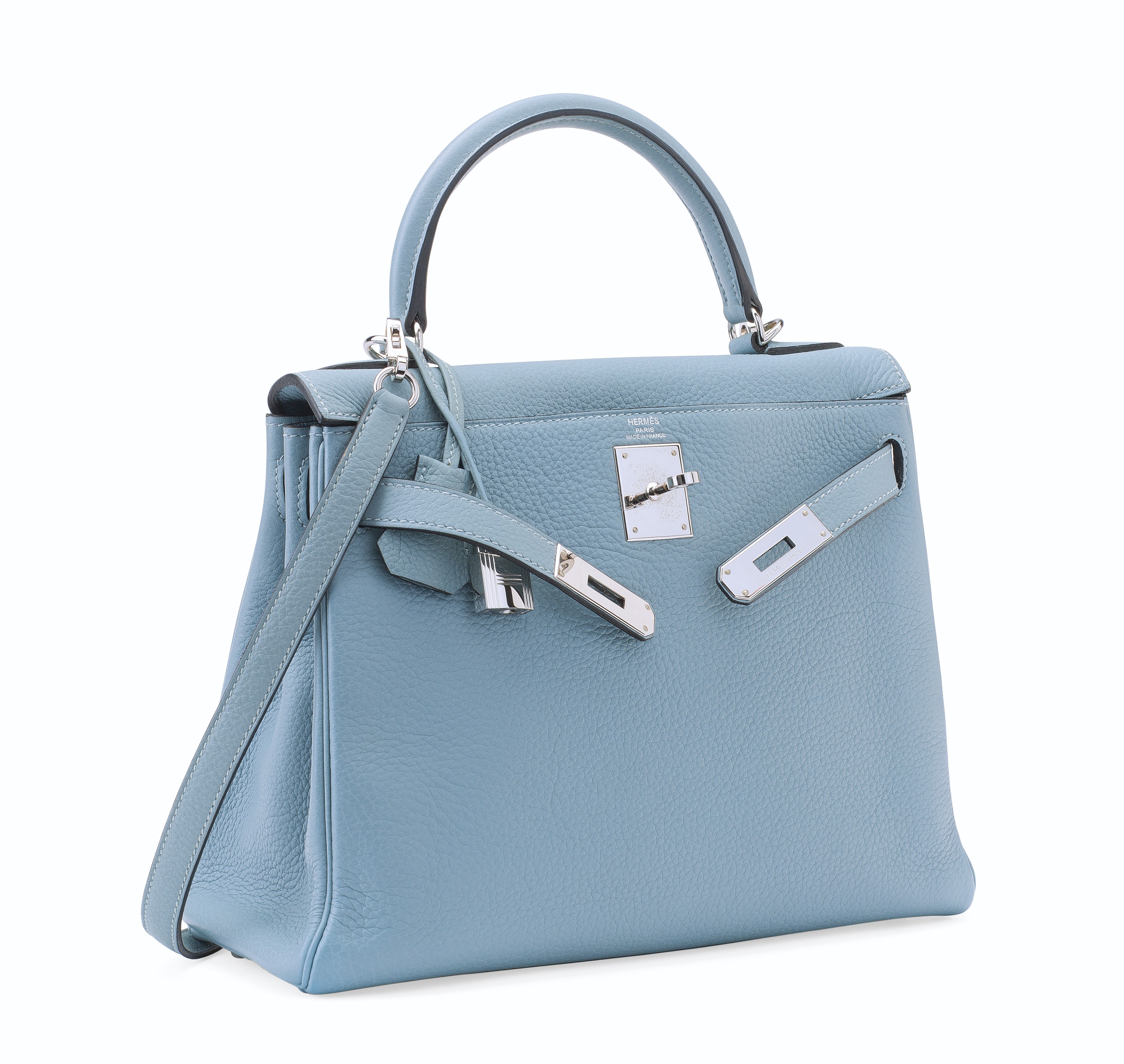 Hermès Kelly 28 Bleu Pale Taurillon Clemence Palladium Hardware PHW — The  French Hunter