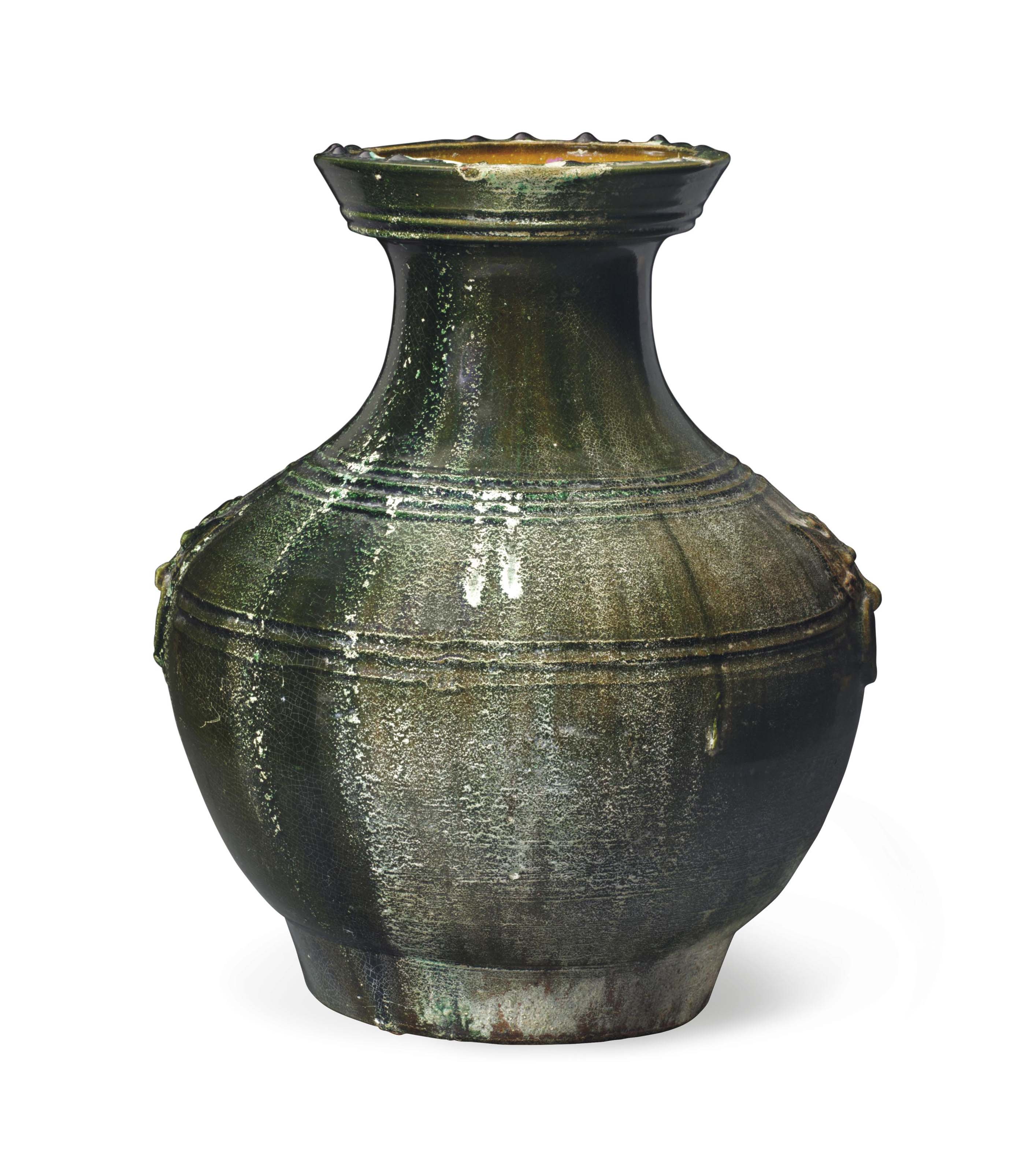 A LARGE 'ASH-GLAZED' STONEWARE JAR, CHINA, EASTERN HAN DYNASTY