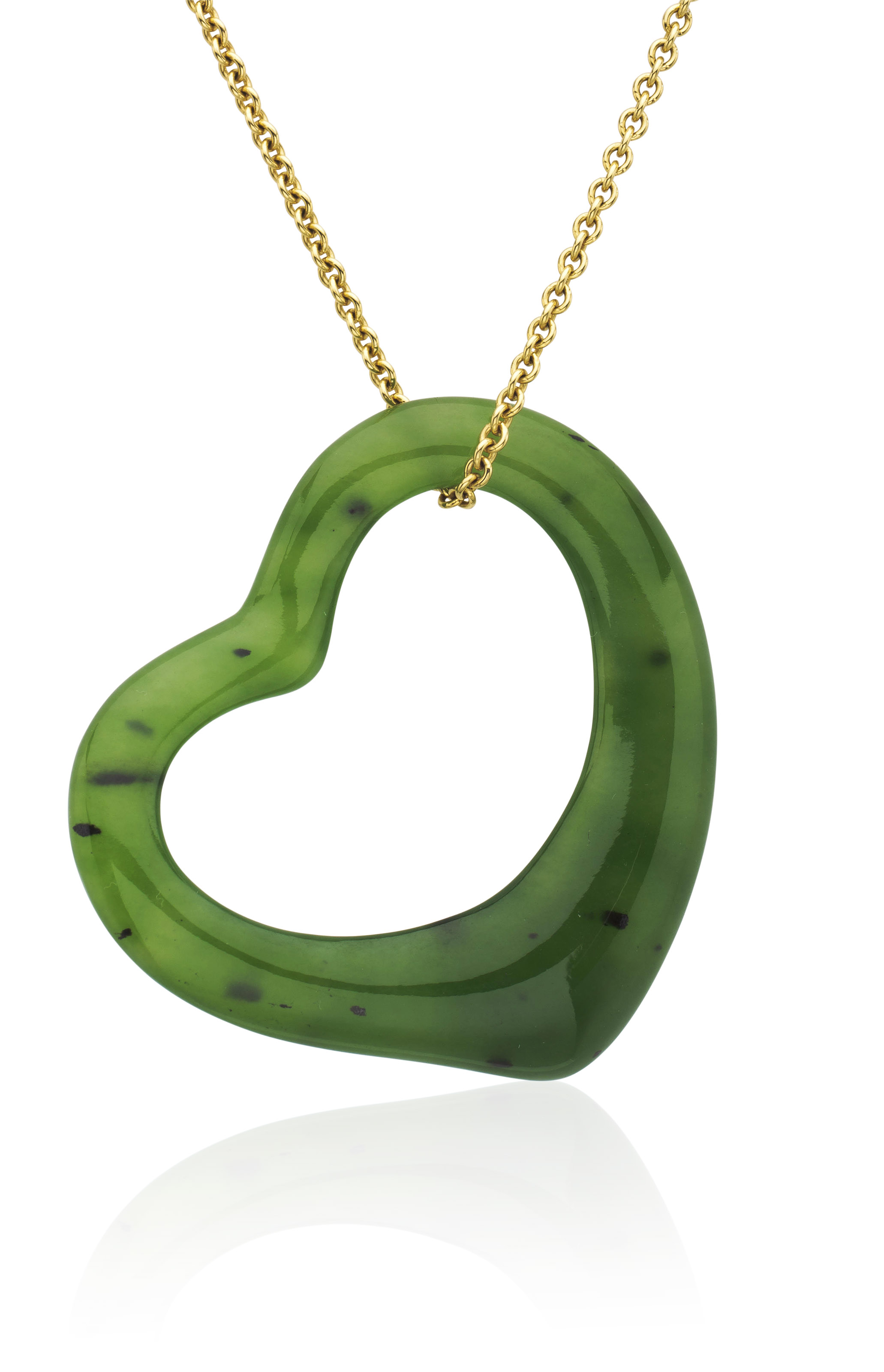 TIFFANY CO. ELSA PERETTI JADE OPEN HEART NECKLACE Christie s