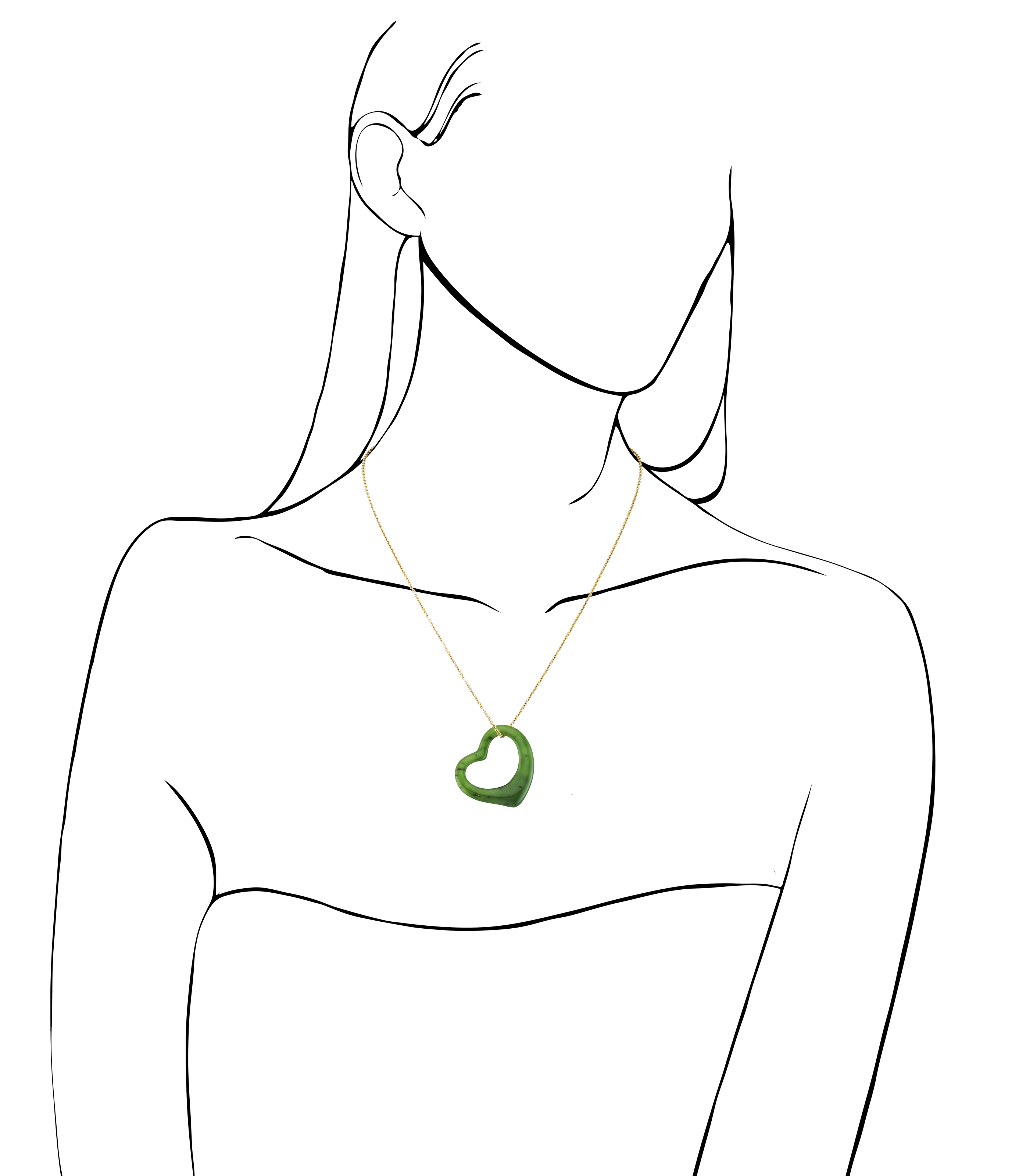 TIFFANY CO. ELSA PERETTI JADE OPEN HEART NECKLACE Christie s