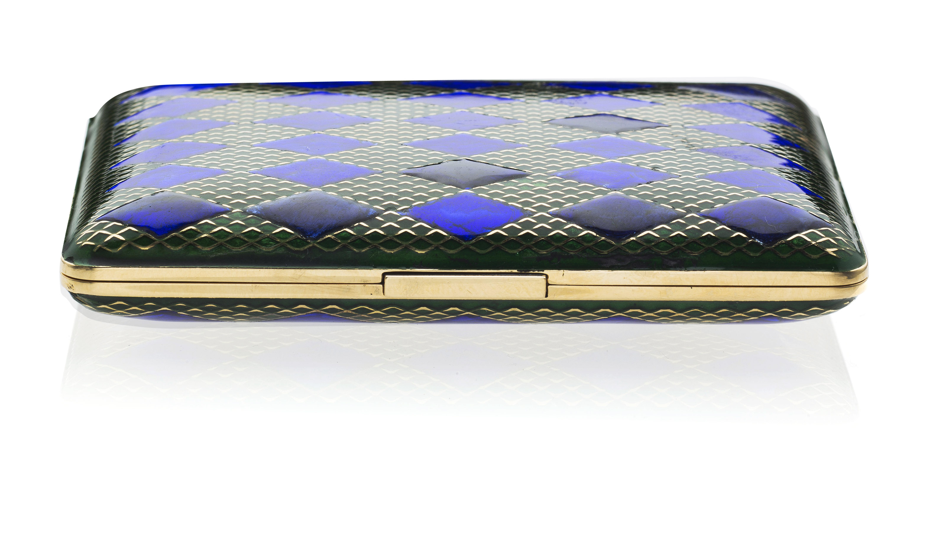 tiffany and co cigarette case TIFFANY & CO. SCHLUMBERGER ENAMEL AND GOLD CIGARETTE CASE,
