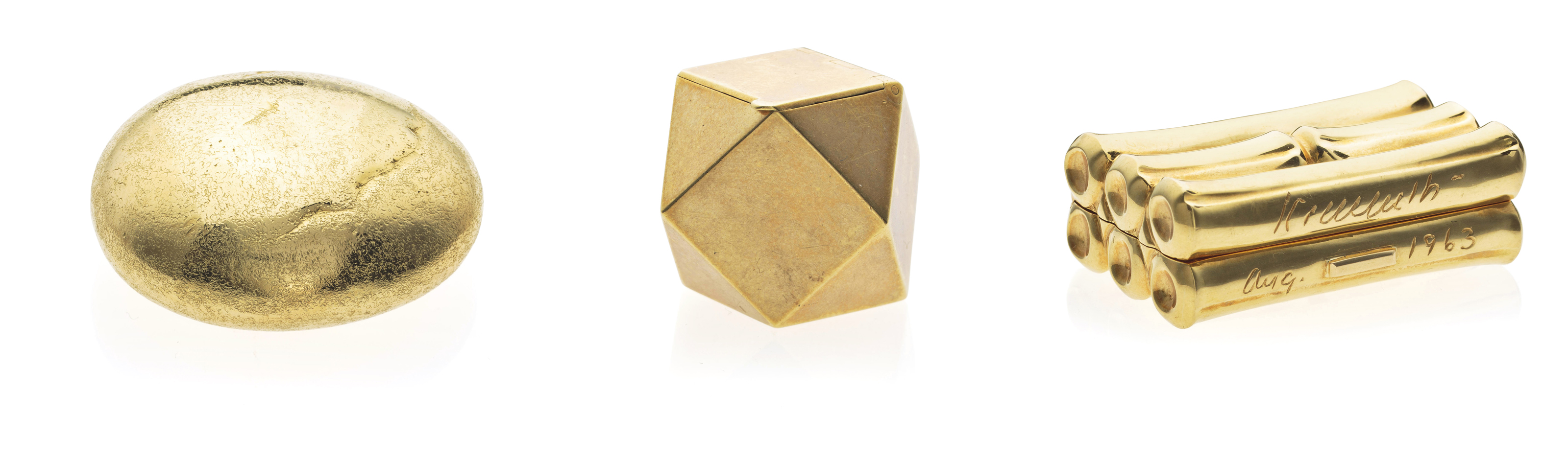 THREE TIFFANY GOLD PILL BOXES, Christie’s