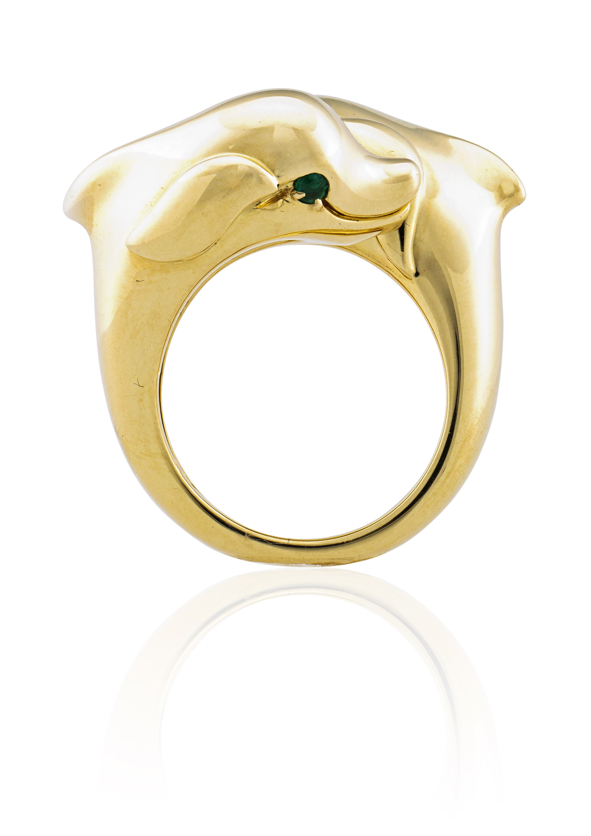 セール 海外 CARTIER Christie's | RING, DOLPHIN TWIN GOLD AND EMERALD イヤリング、ピアス