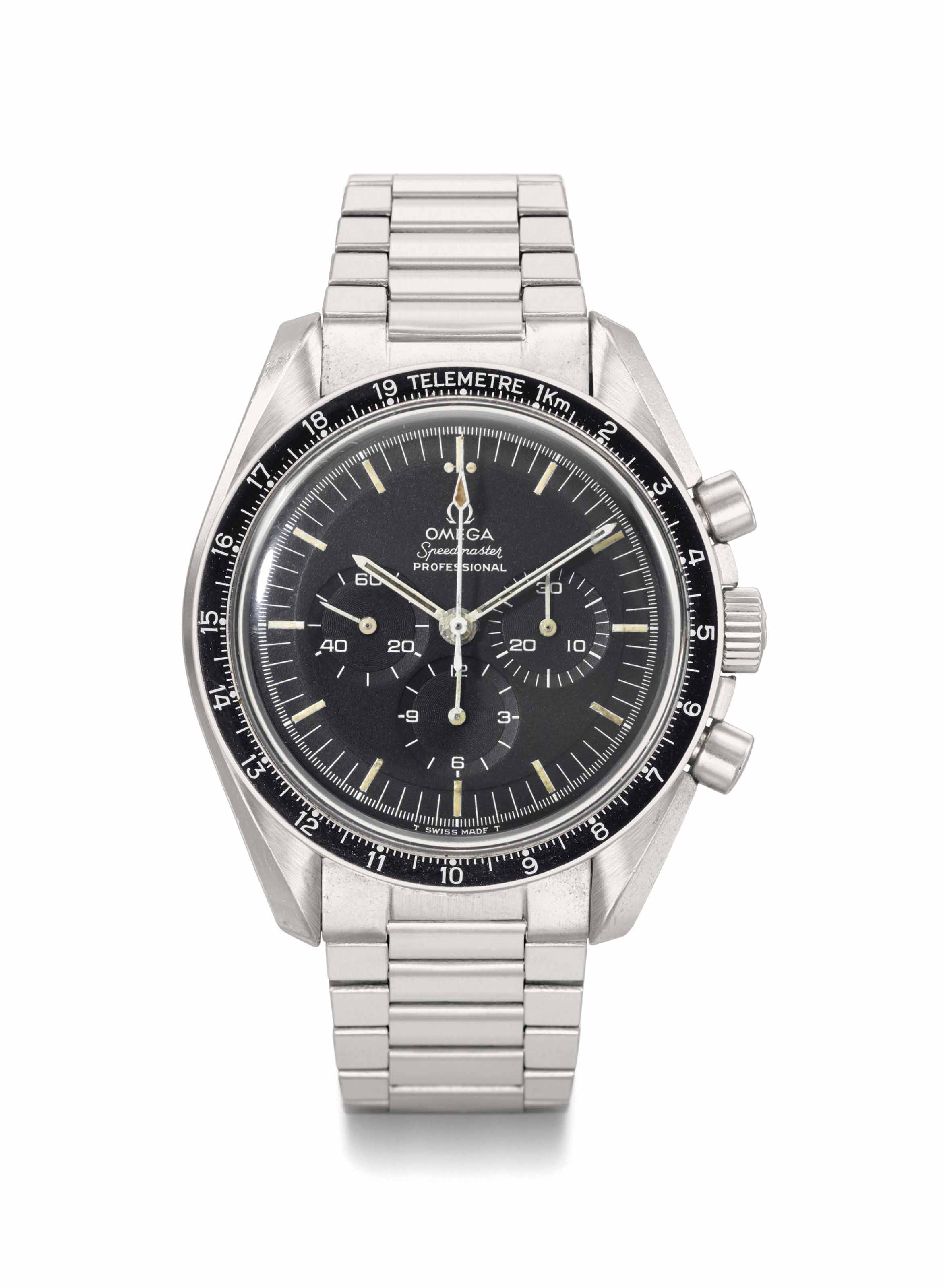 Omega. A Very Fine and Very Rare Stainless Steel Chronograph Wristwatch