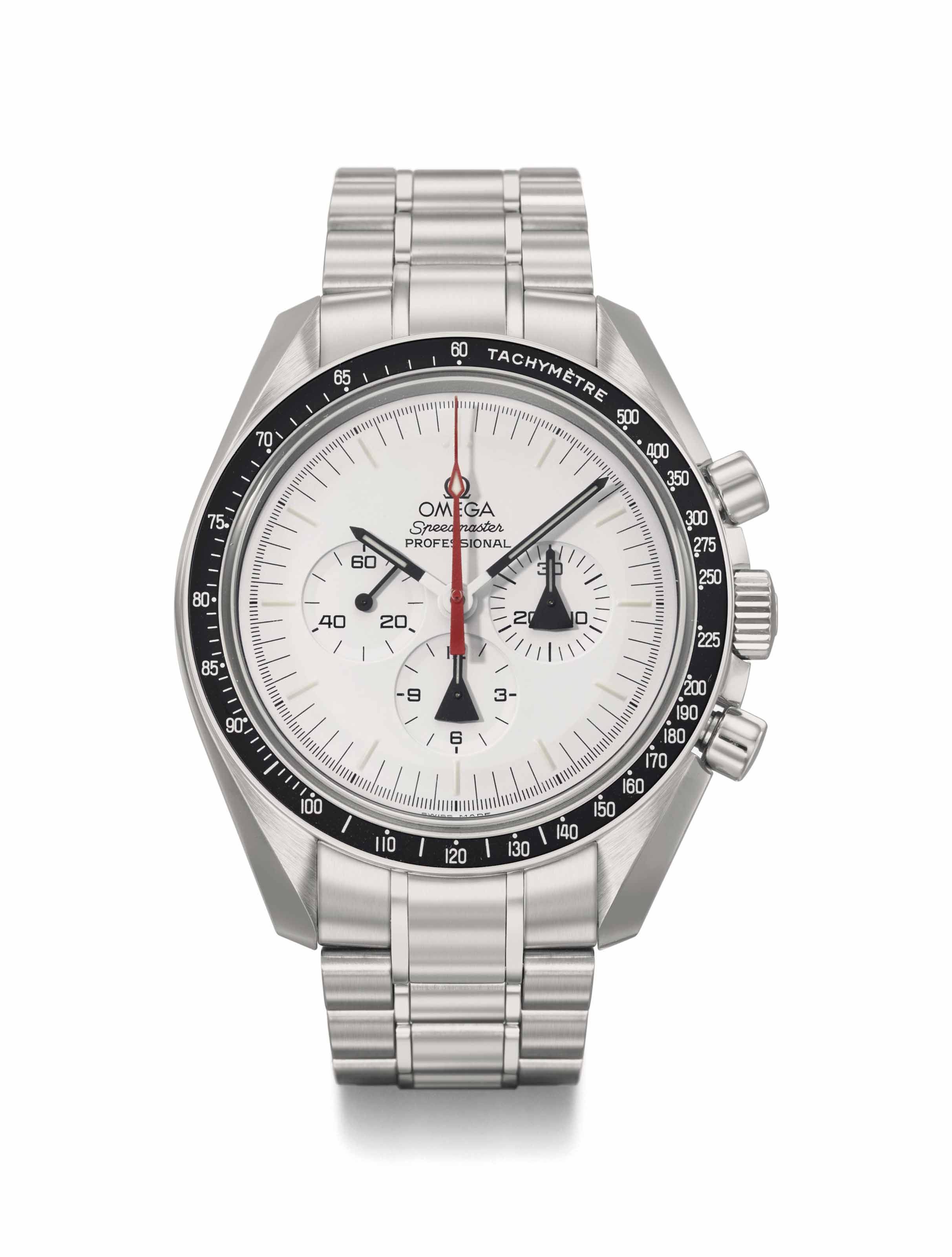 Omega. A Limited Edition Very Fine and Rare Stainless Steel Chronograph