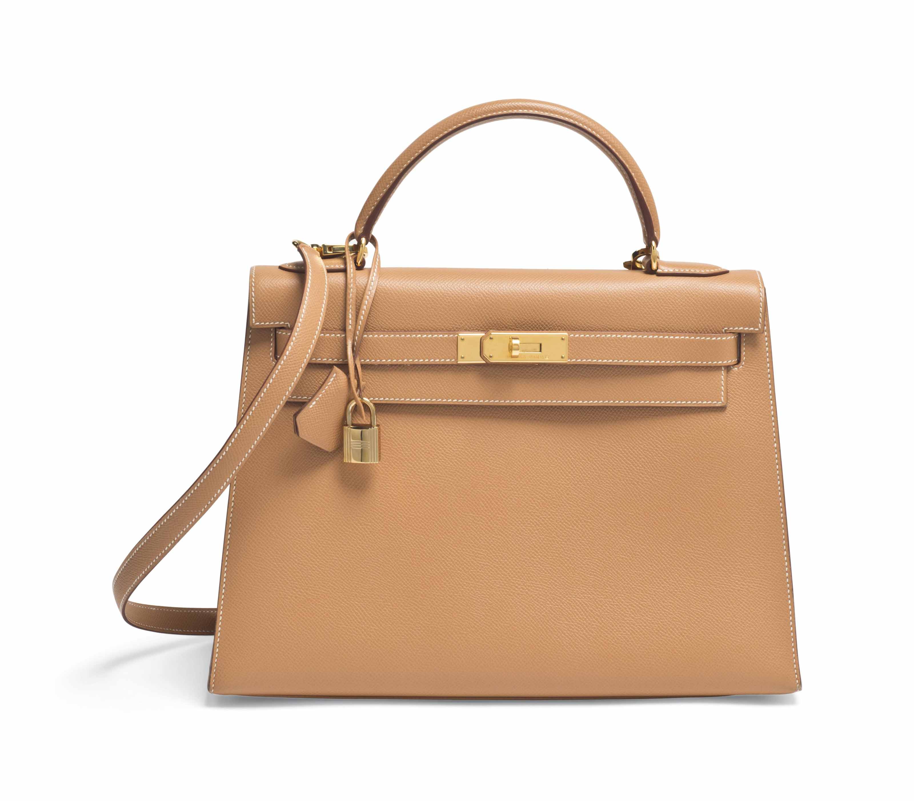 SAC KELLY SELLIER 28 EN CUIR D AUTRUCHE COGNAC GARNITURE EN M TAL