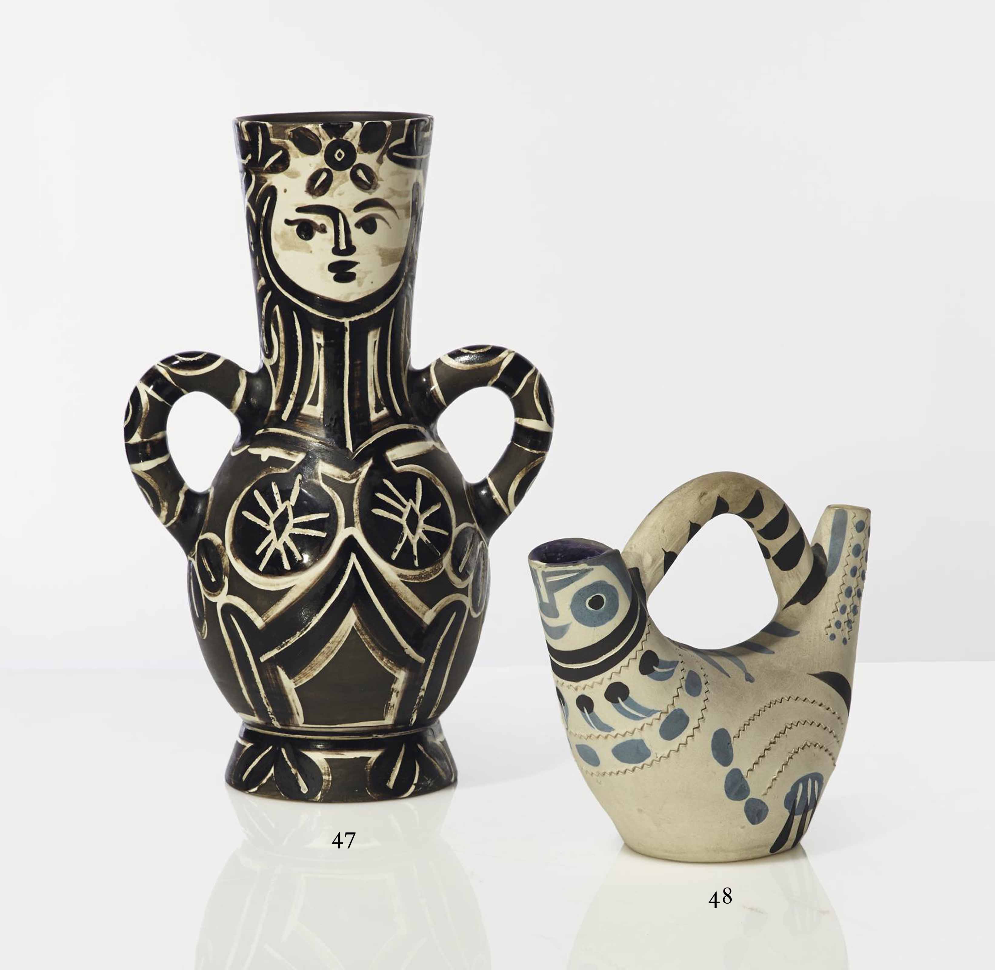 PABLO PICASSO (1881-1973) , VASE À DEUX ANSES '213', 1953 ...