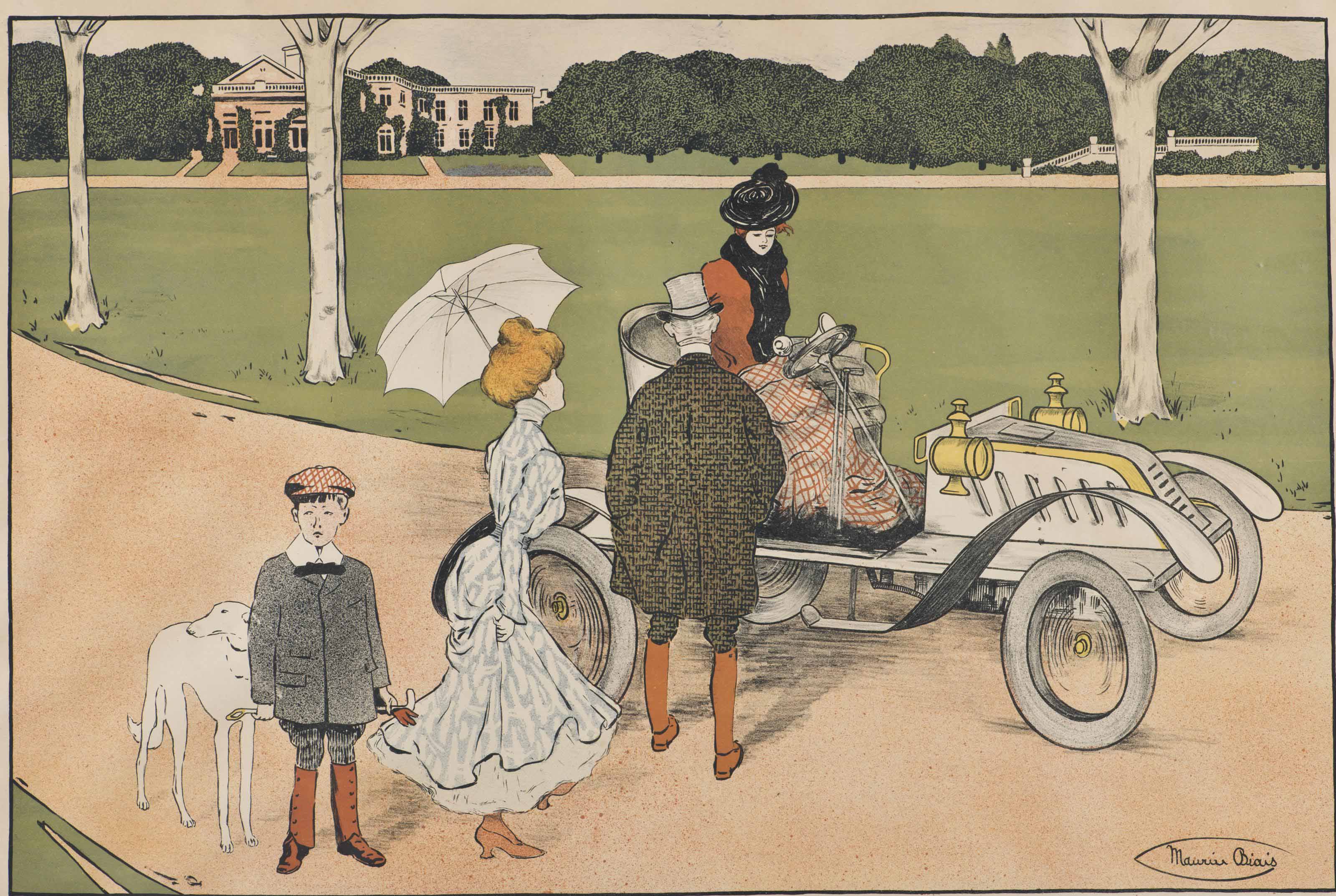 MAURICE BIAIS (18721926) , L'automobile au parc Christie's