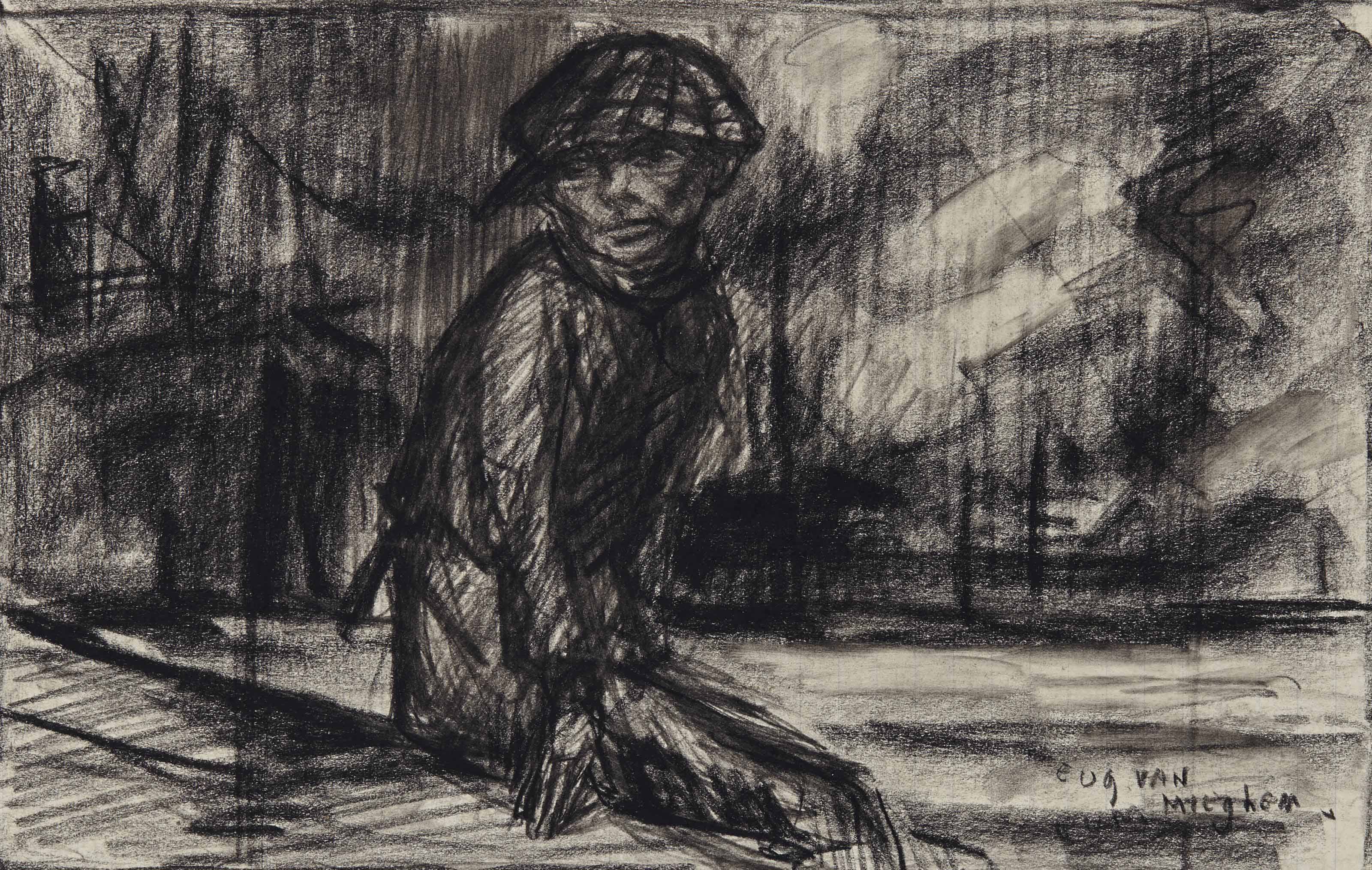 EUGEEN VAN MIEGHEM 1875 1930 ENFANT ASSIS SUR LE QUAI Christie s