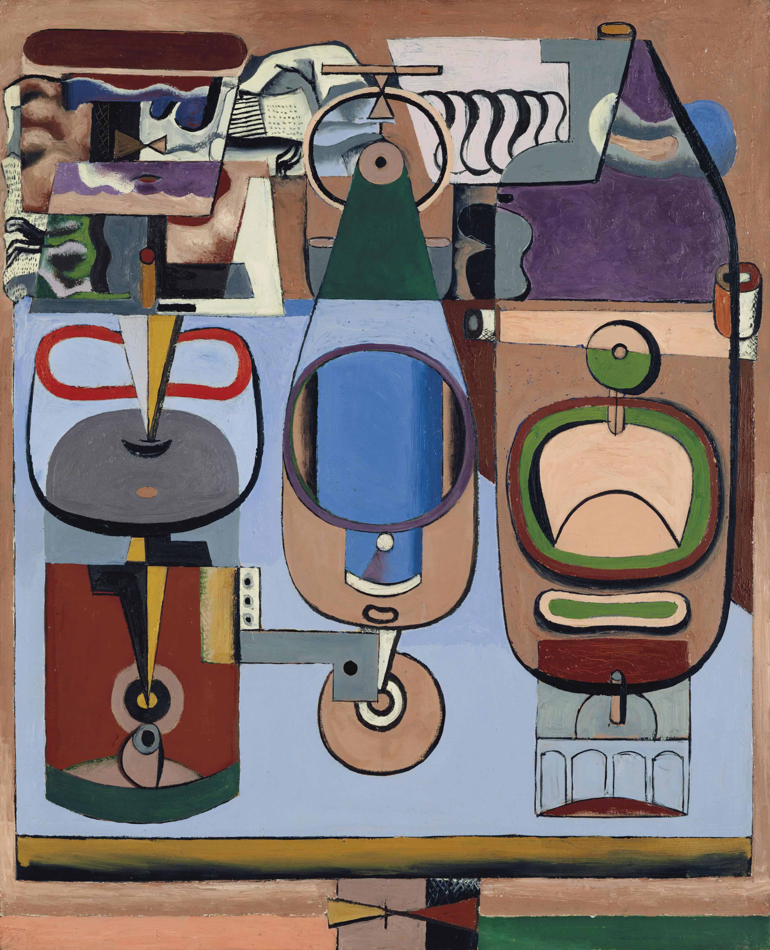 Juan Gris (1887-1927), Bouteille, verre et journal | Christie's