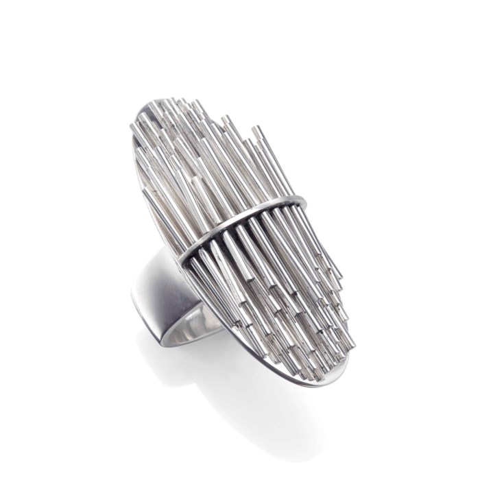 Bague Outline Lettre O façonnée main argent 925