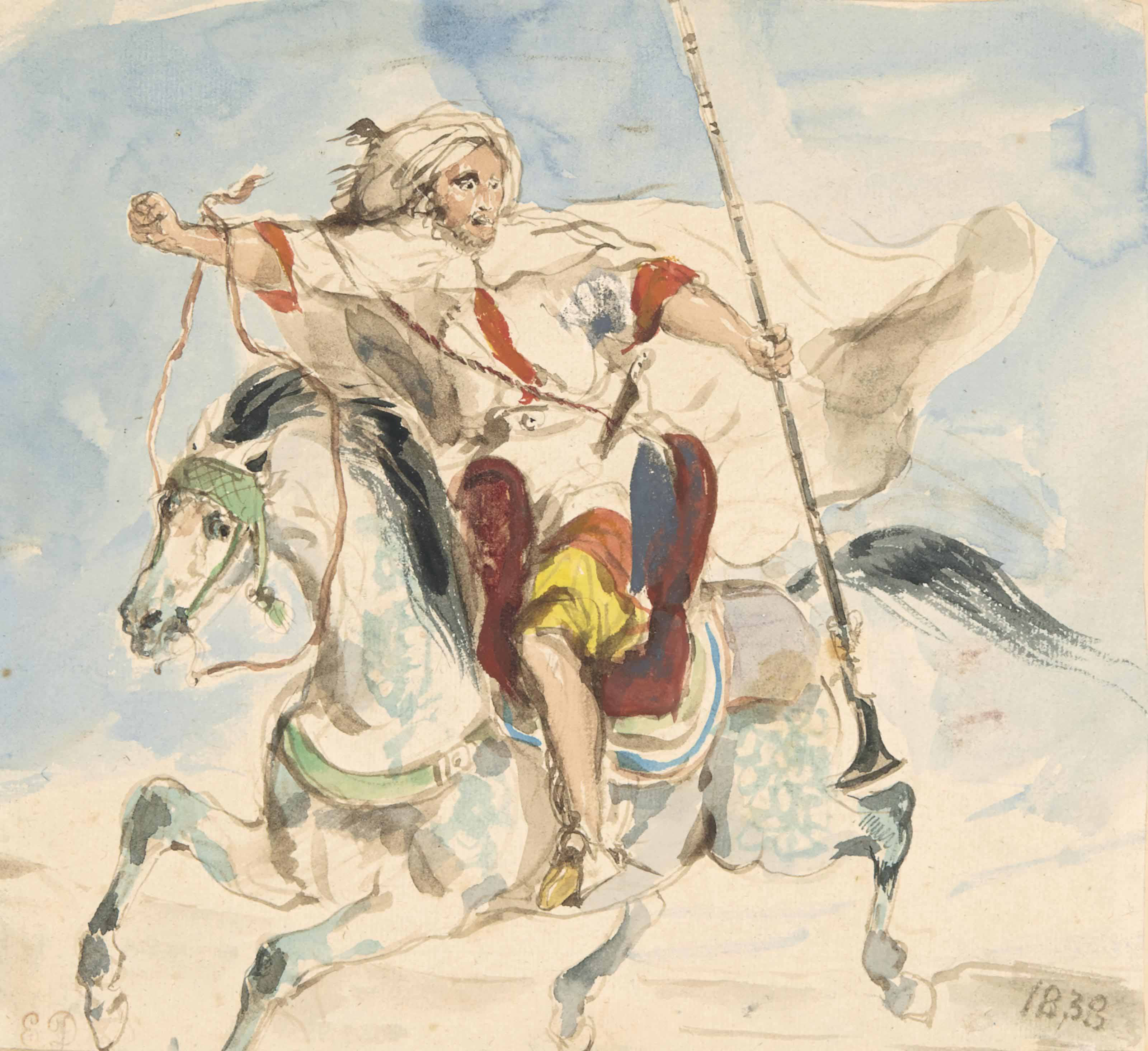 FerdinandEugèneVictor Delacroix (17981863) , Cavalier arabe à cheval