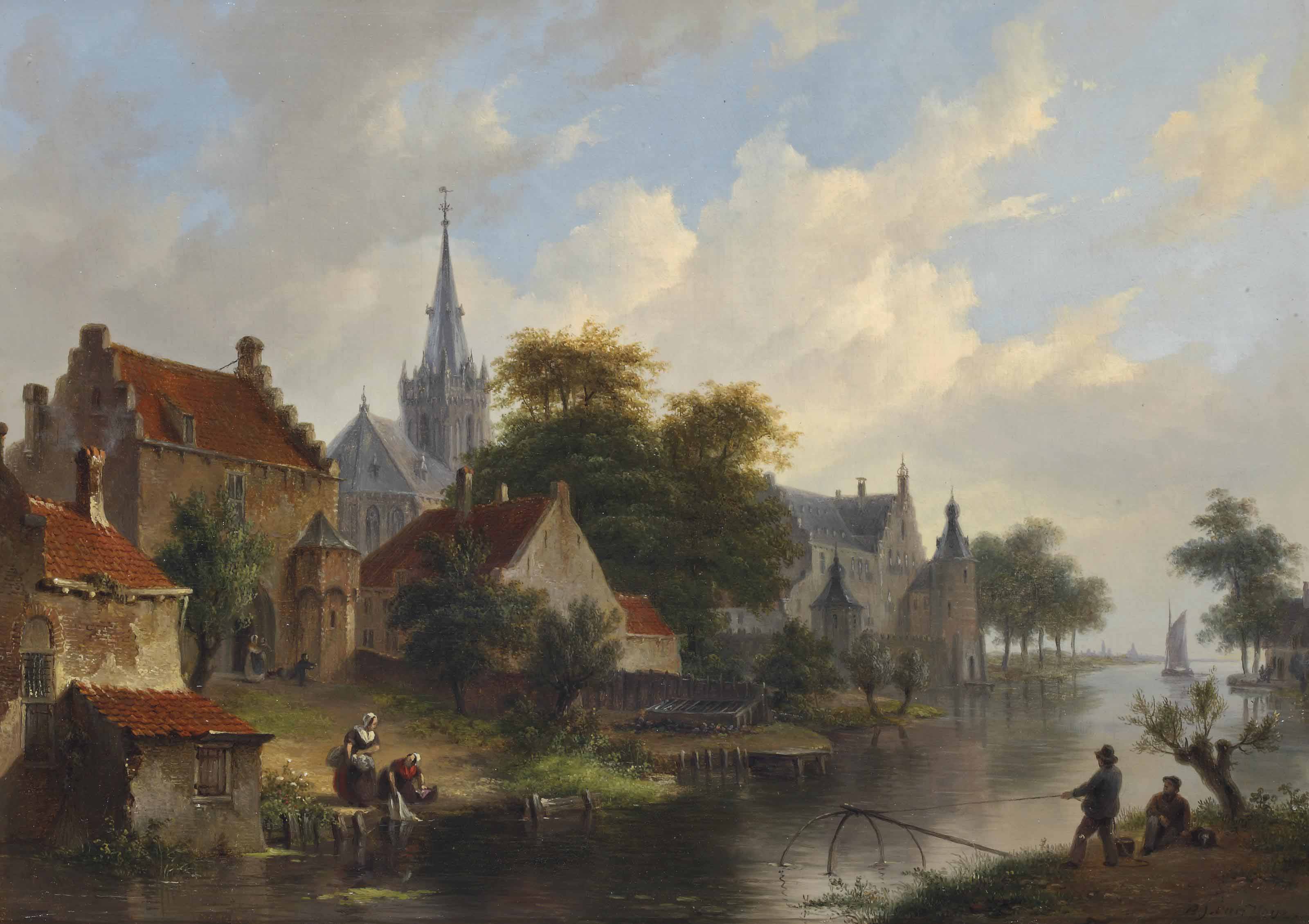 Bartholomeus Johannes Van Hove The Hague 1790 1880 Fishermen