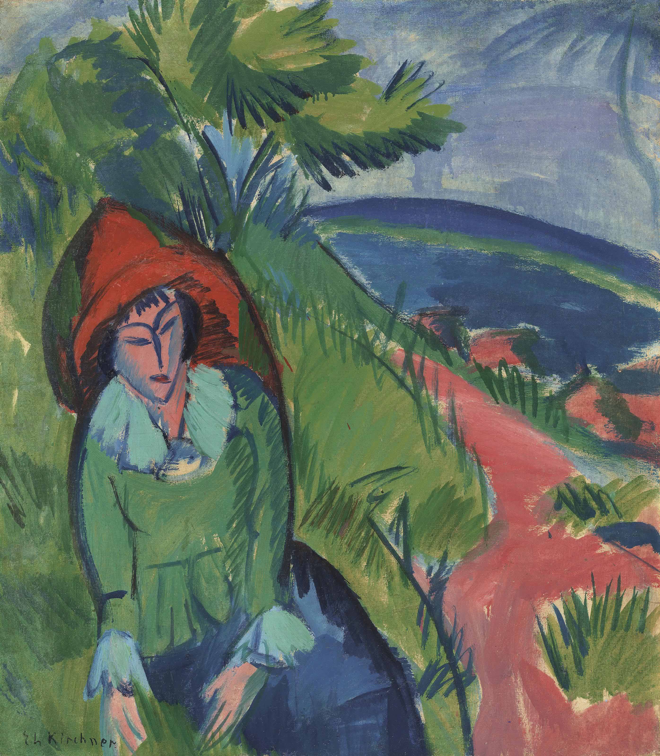Ernst Ludwig Kirchner (18801938) , Erna am Meer, Fehmarn