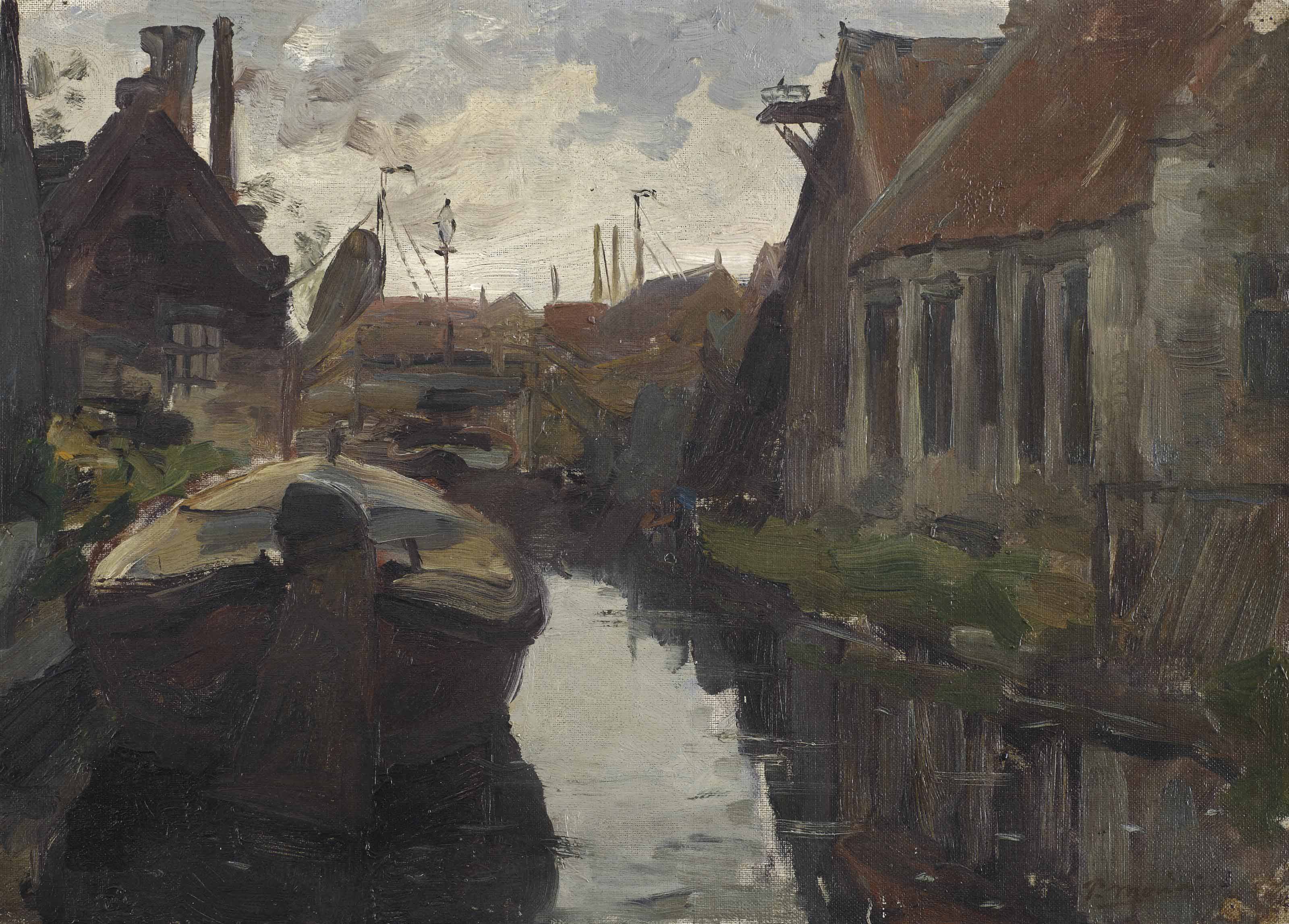 Lange Bleekerssloot with Barge