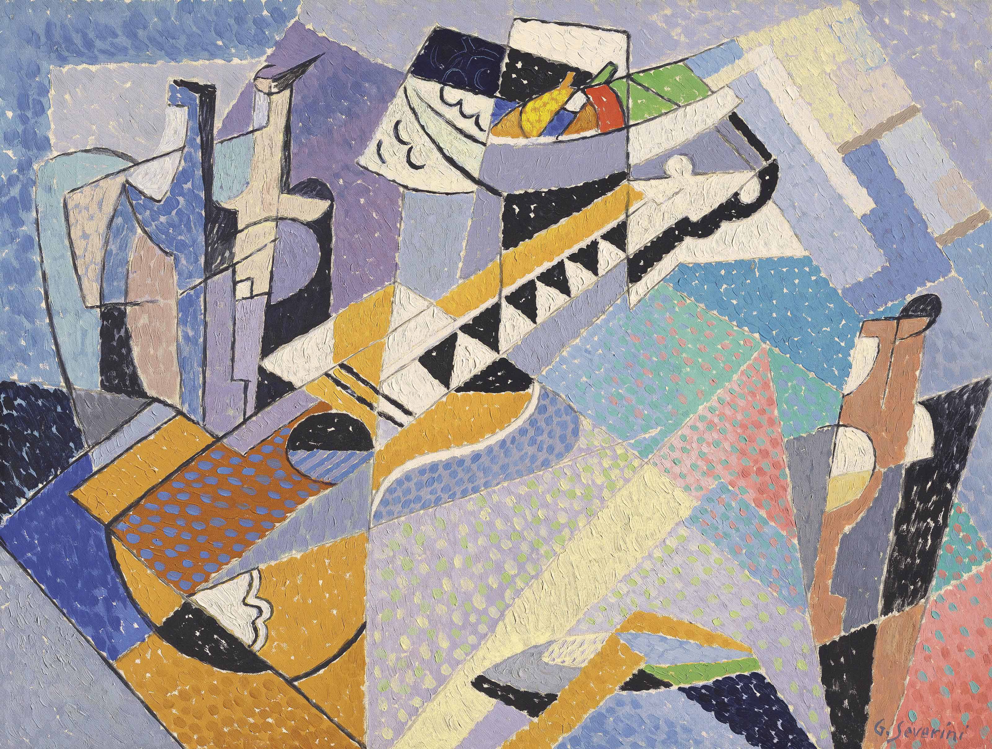 Gino Severini  1883 1966 Natura morta con la chitarra 