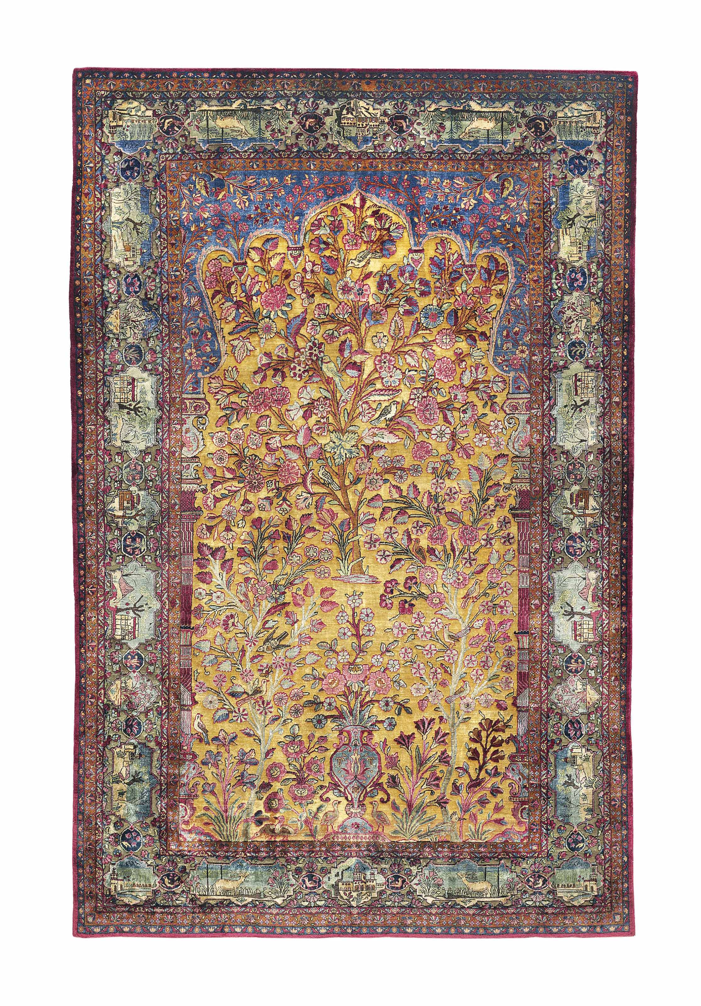 A SILK KASHAN PRAYER RUG , CENTRAL PERSIA, CIRCA 1900 Christie's