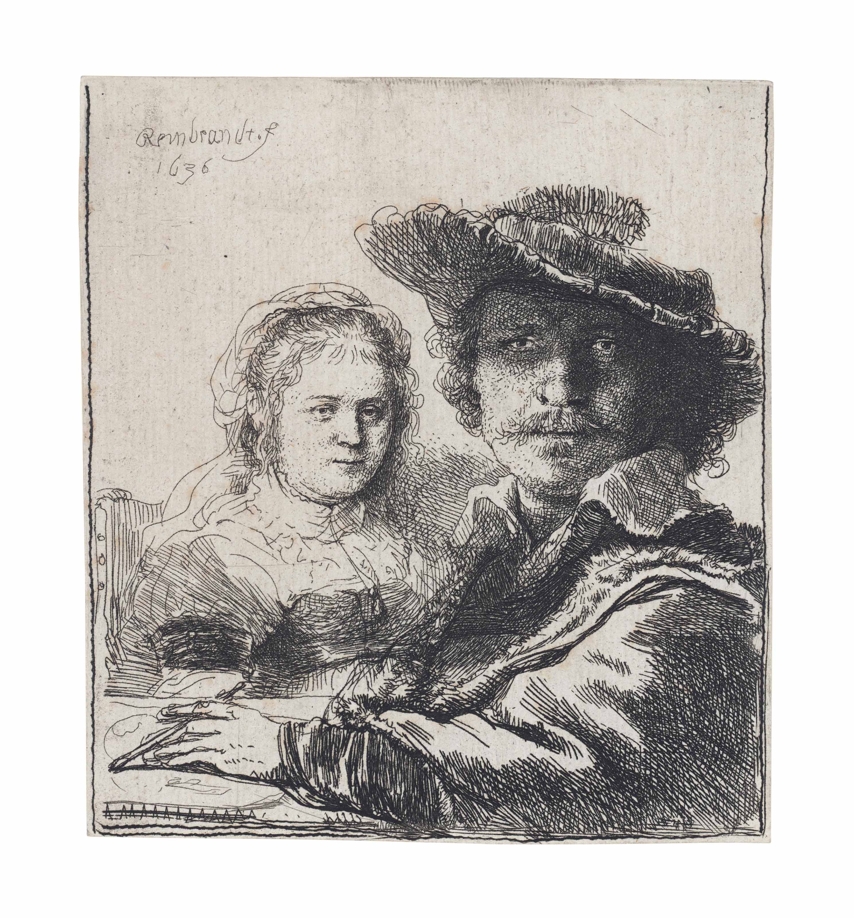 Rembrandt, Self-Portrait With Saskia, 1636, sold for £37,500 on 5 July 2016 at Christie's in London