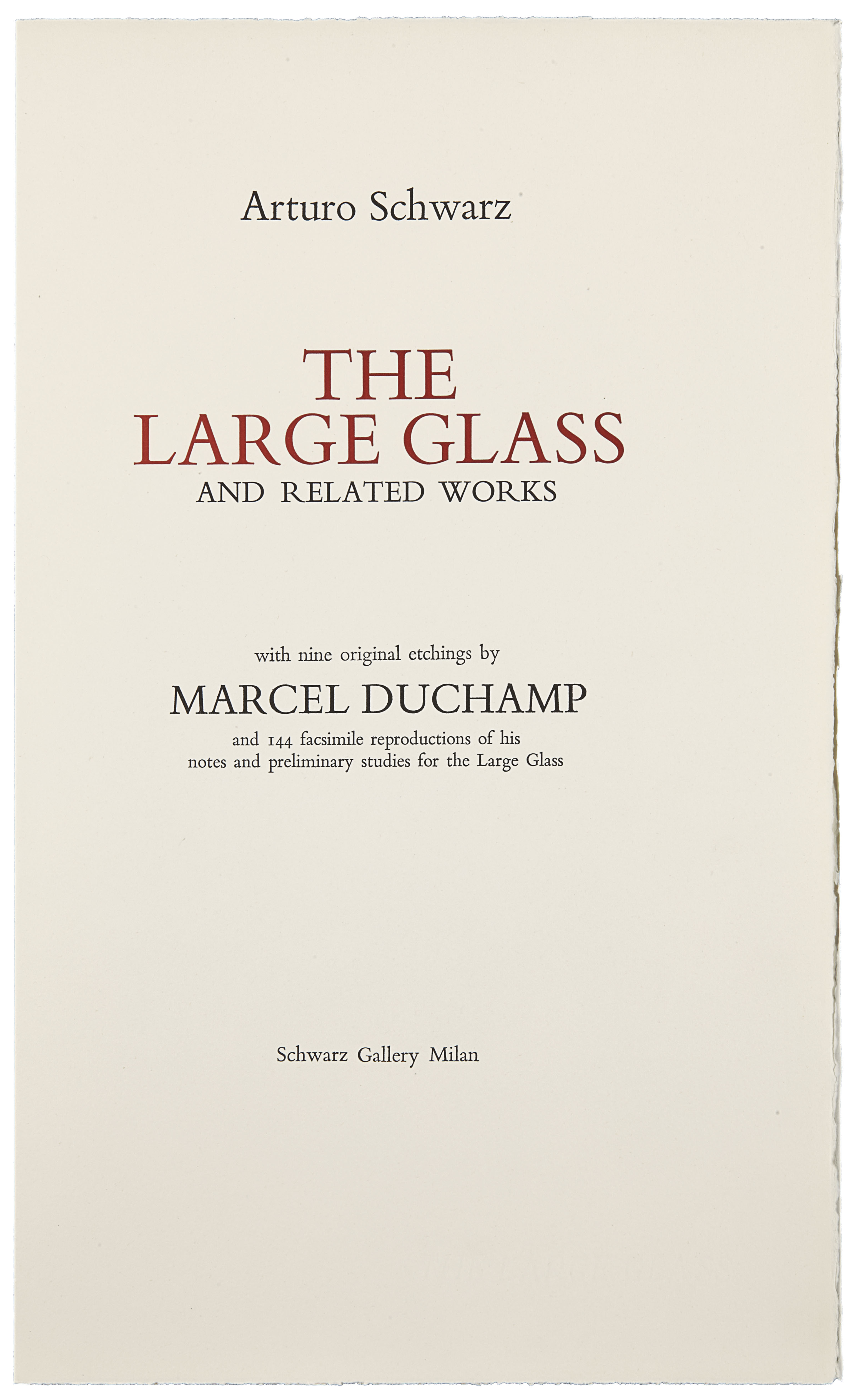 Marcel Duchamp (1887-1968), Arturo Schwarz: The Large Glass and