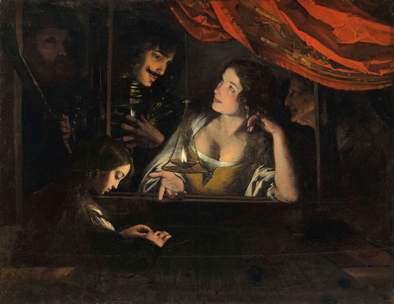 Pietro Paolini (Lucca 1603-1681), Figures in an interior around a