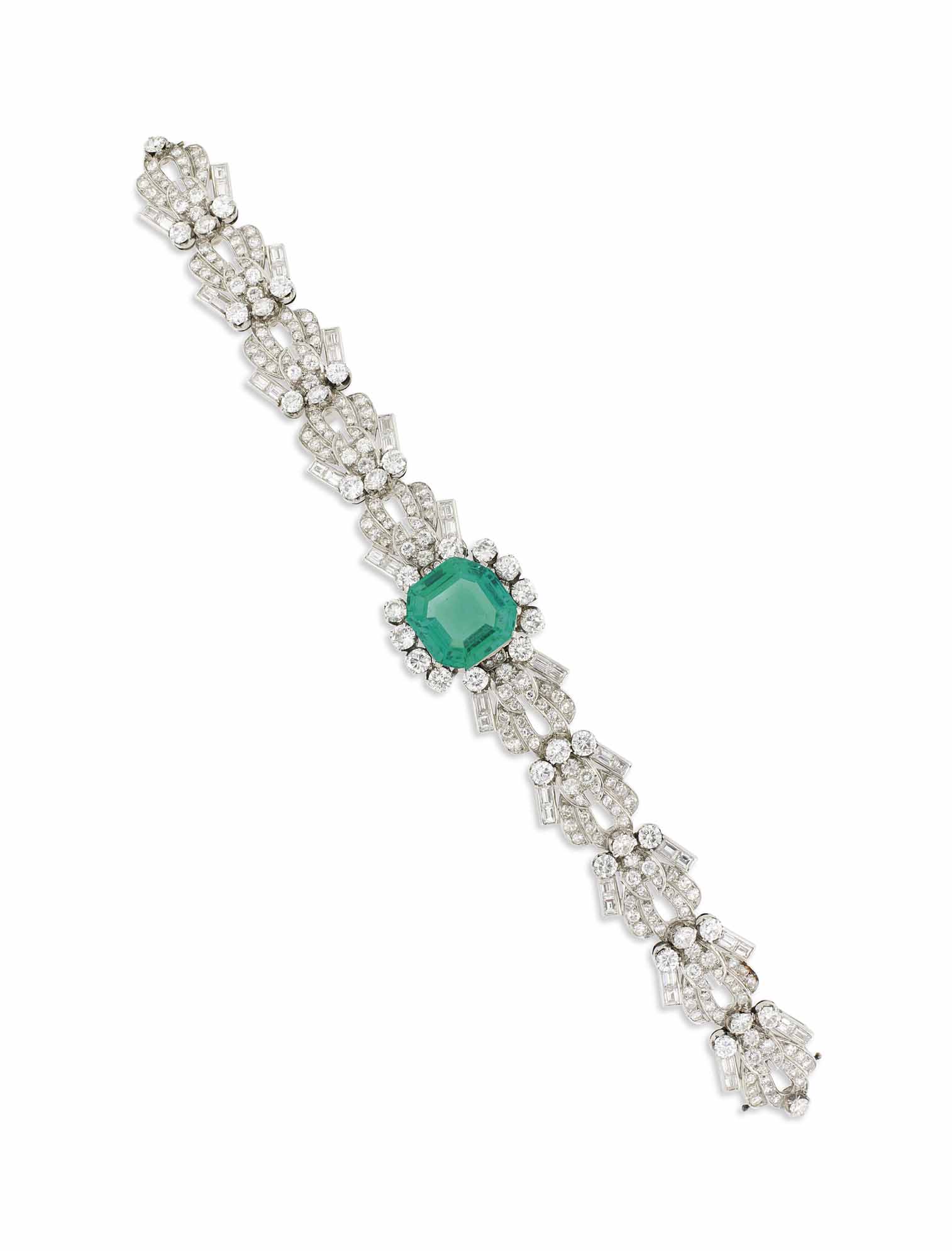 AN EMERALD AND DIAMOND BRACELET | Christie's