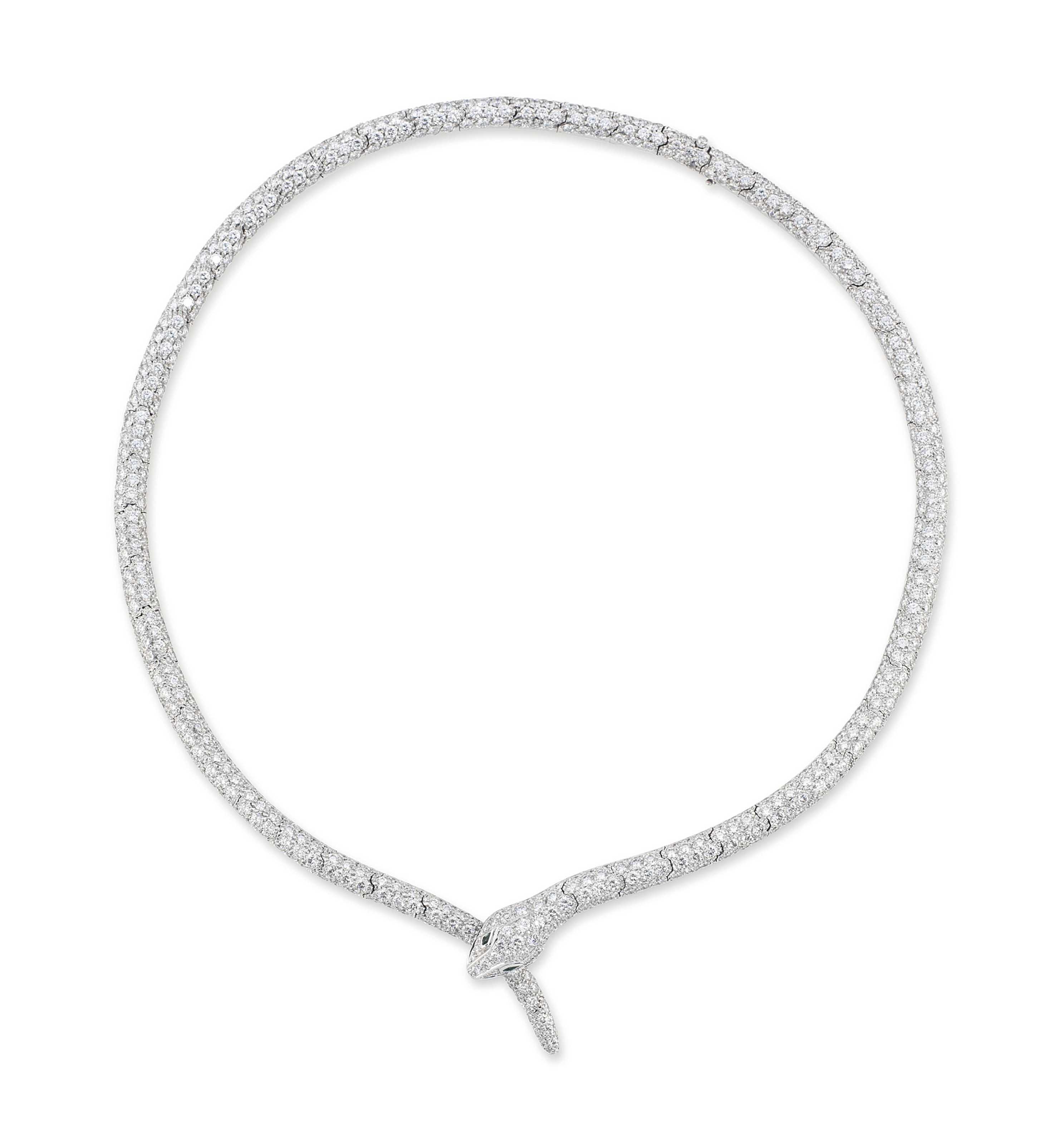 snake necklace diamond