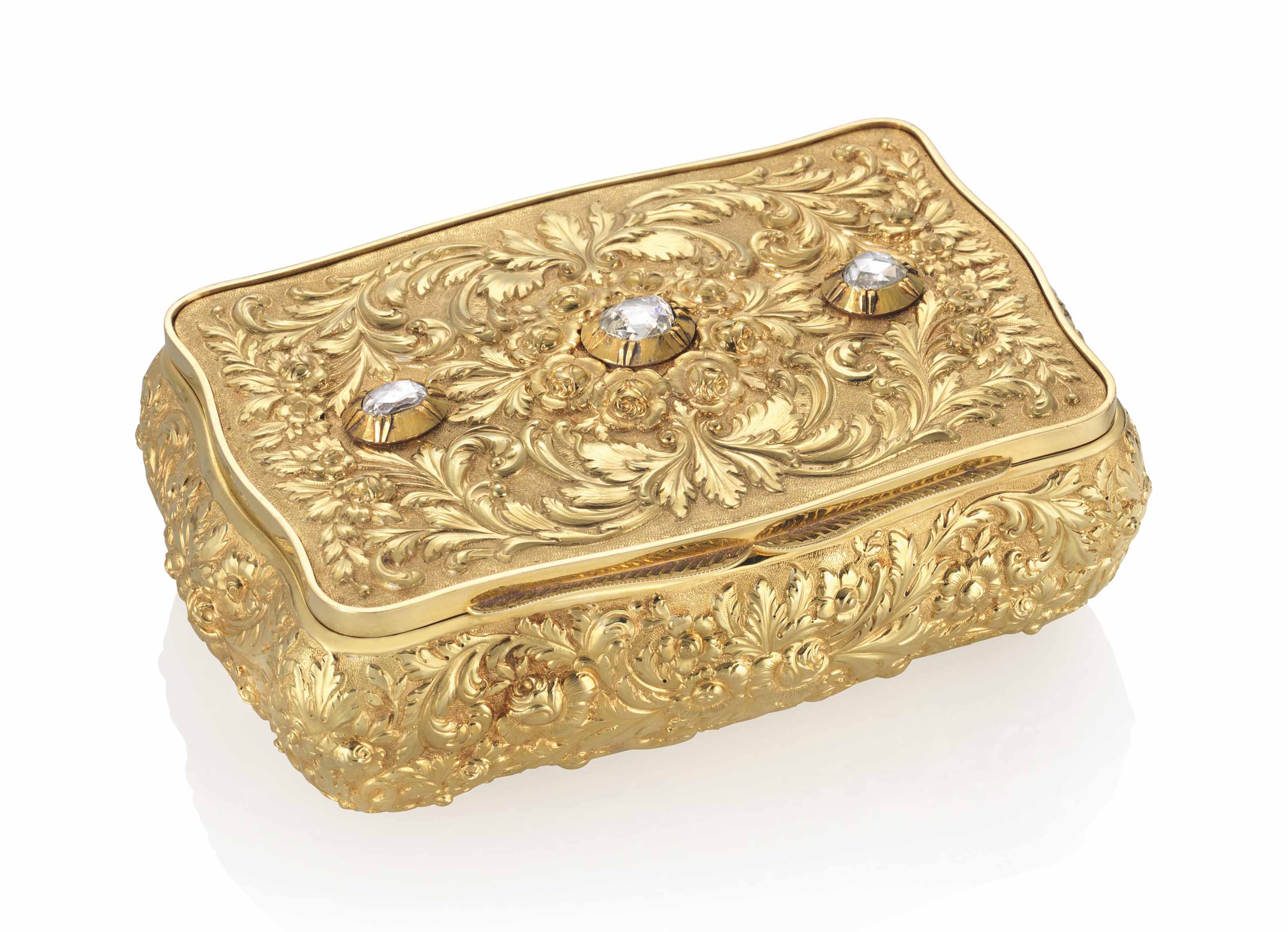 A GERMAN ENAMELLED GOLD SNUFF-BOX SET WITH A HARDSTONE CAMEO, HANAU ...