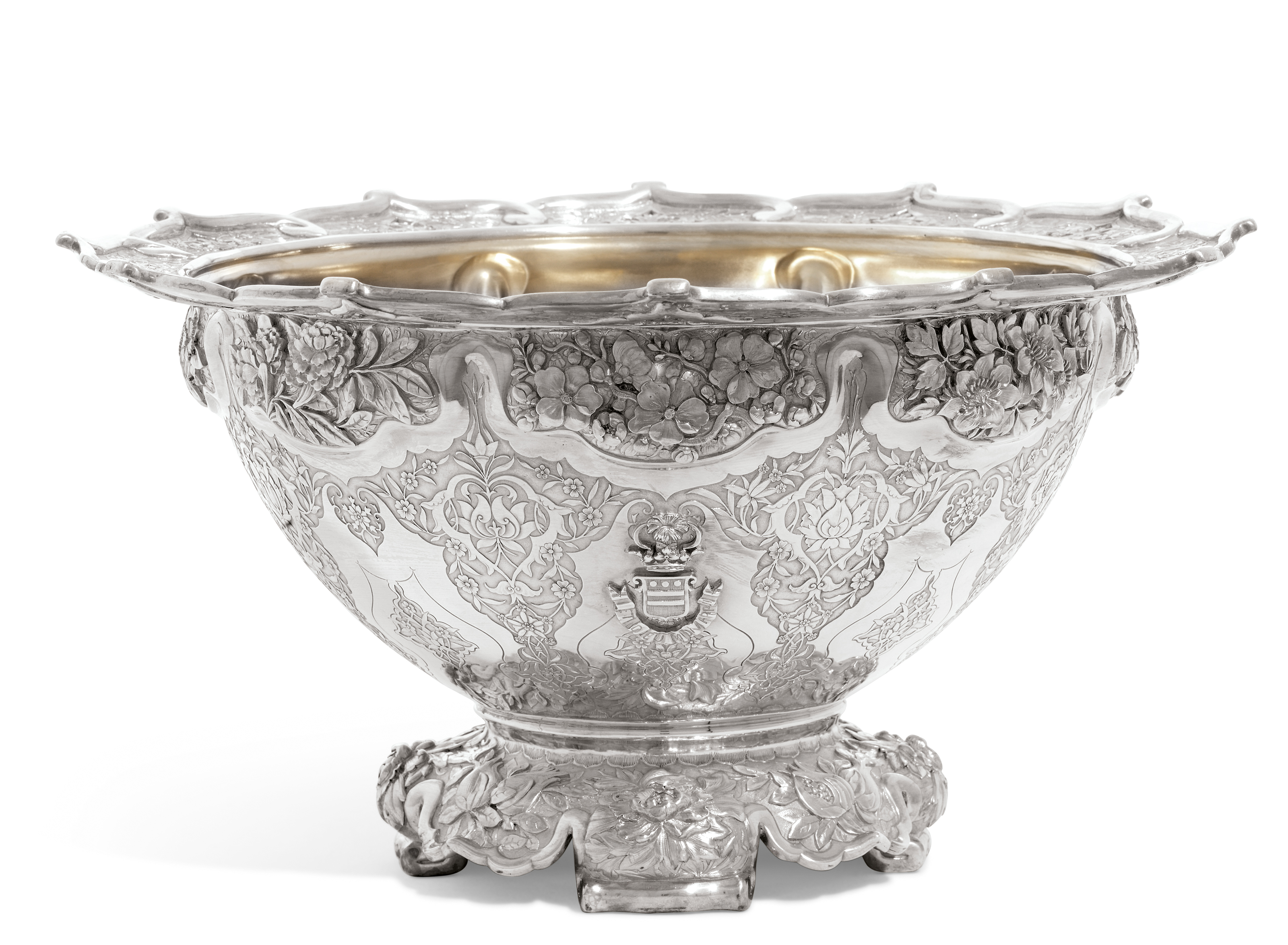 AN AMERICAN SILVER SALAD BOWL FROM THE MACKAY SERVICE , MARK OF TIFFANY AND CO., NEW YORK, 1878