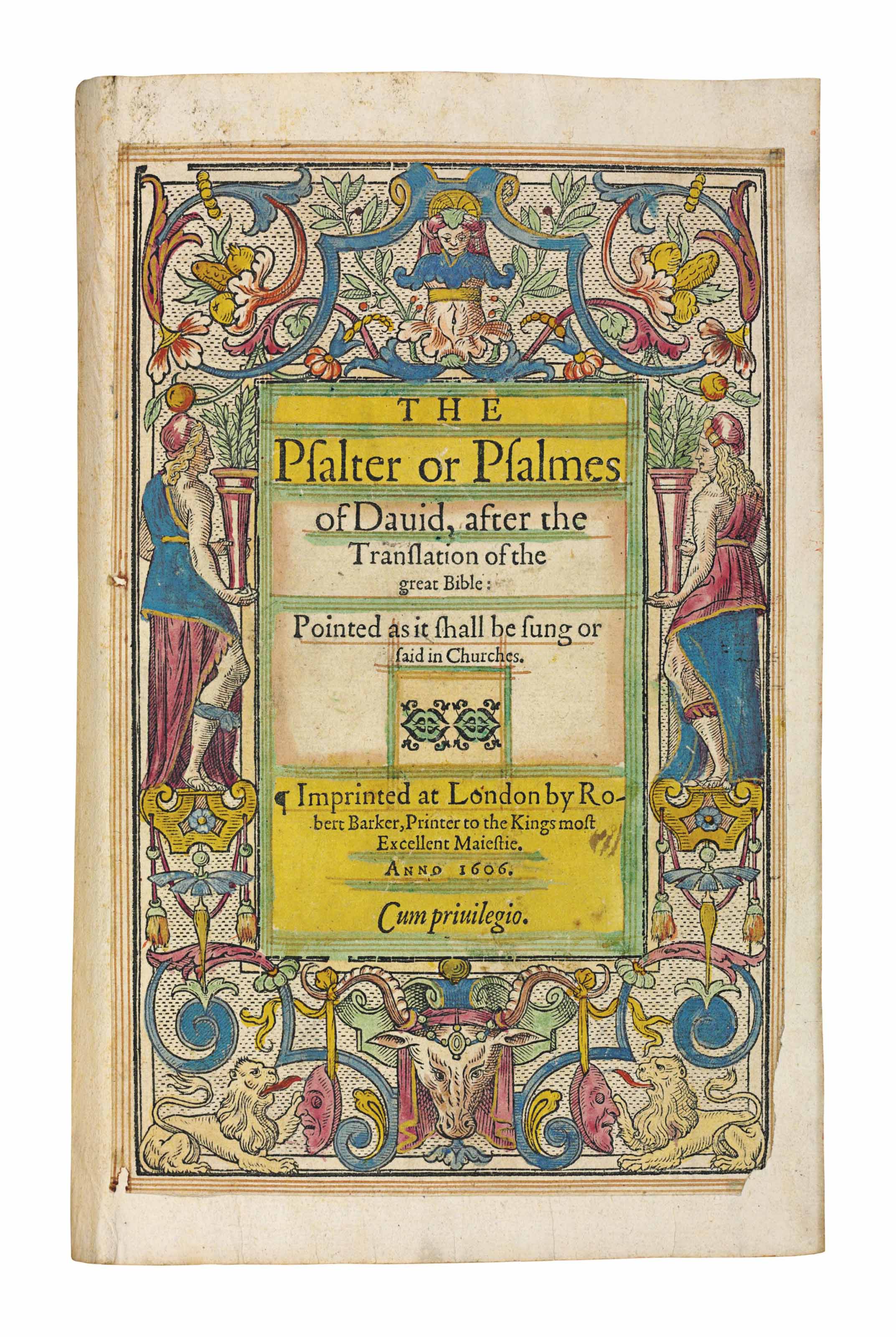 The Booke of Common Prayer, with the Psalter or Psalmes of David of