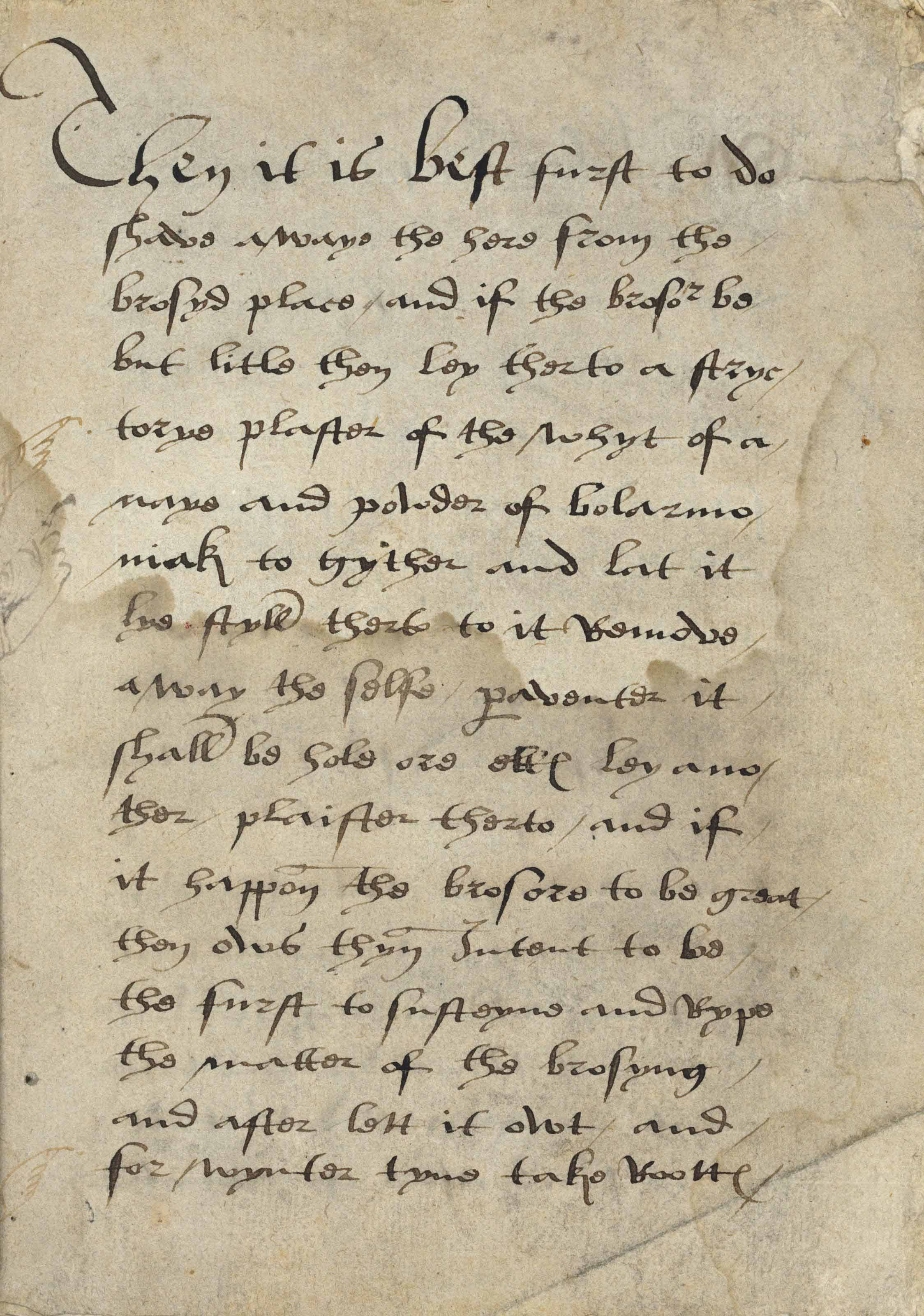 A TUDOR BARBER AND SURGEON’S HANDBOOK, in English, manuscript on paper