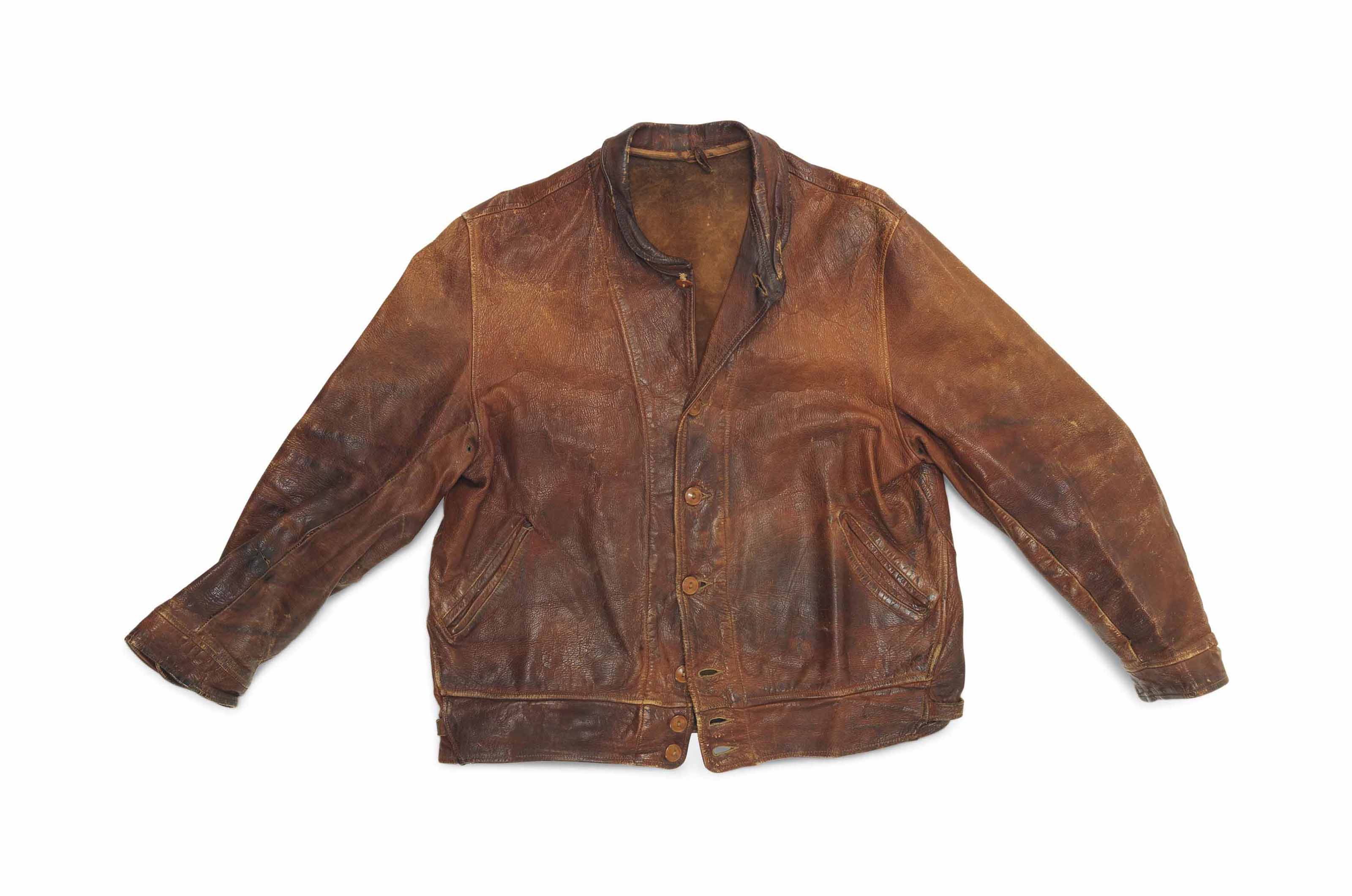 A brown leather 'Cossack' jacket by Levi, Strauss and Co., circa 1935, owned by Albert Einstein. Sold for £110,500 on 13 July 2016 at Christie's in London