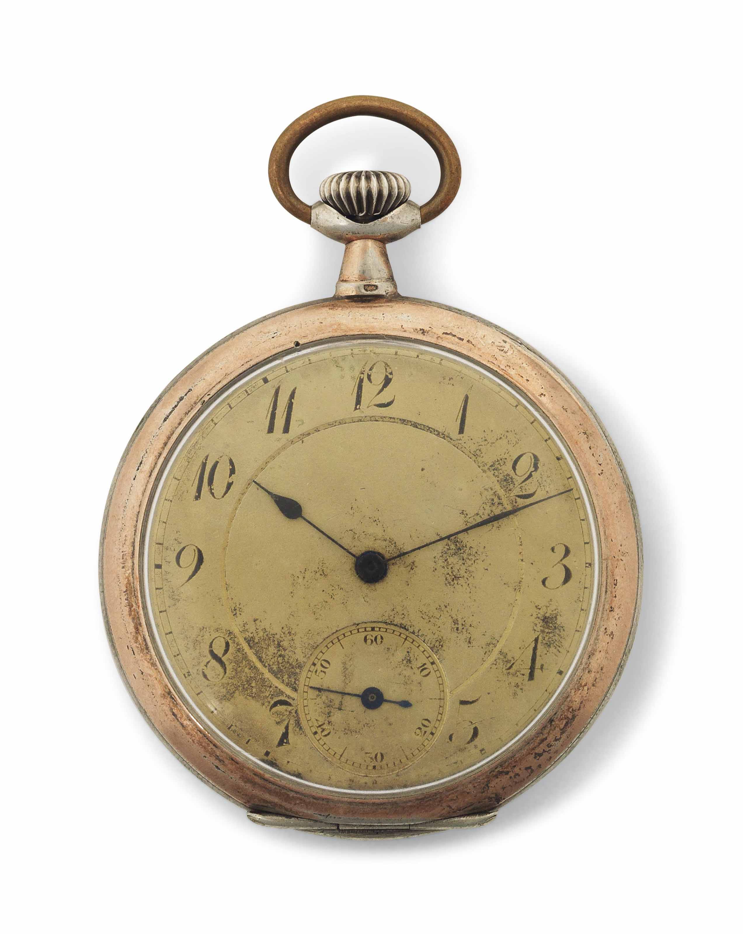 A Swiss silver open-face pocket watch, circa 1900, belonging to Albert Einstein. Sold for £266,500 on 13 July 2016 at Christie's in London