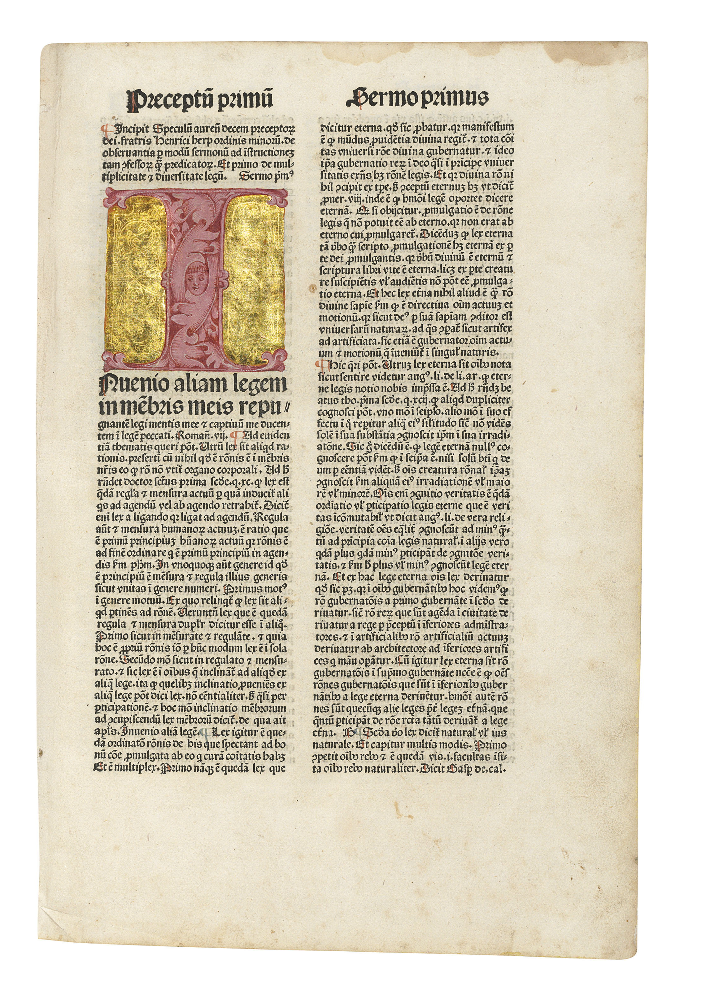 HENRICUS DE HERPF (c. 14101477). Speculum aureum decem praeceptorum