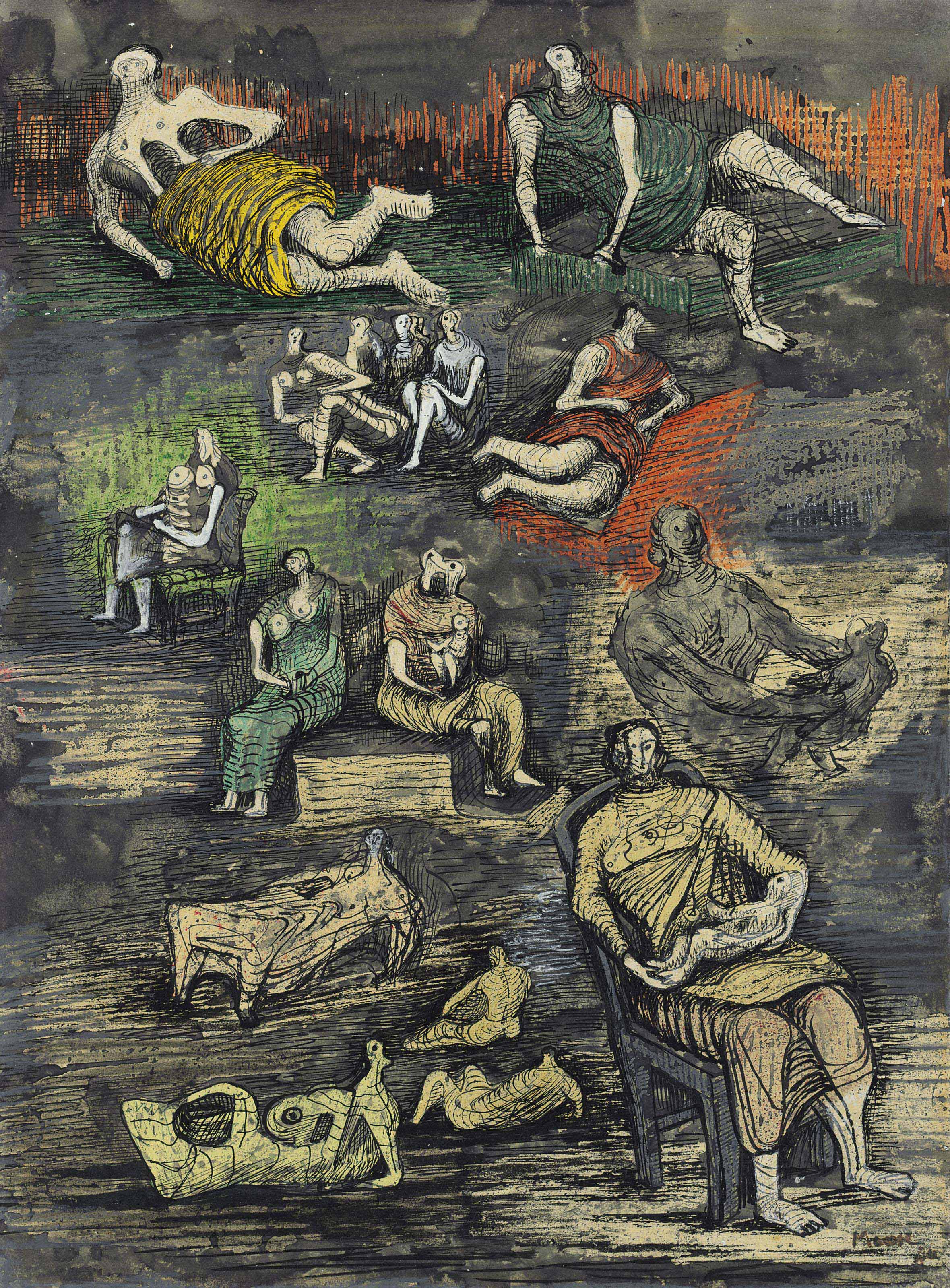 Mothers and Children and Reclining Figures