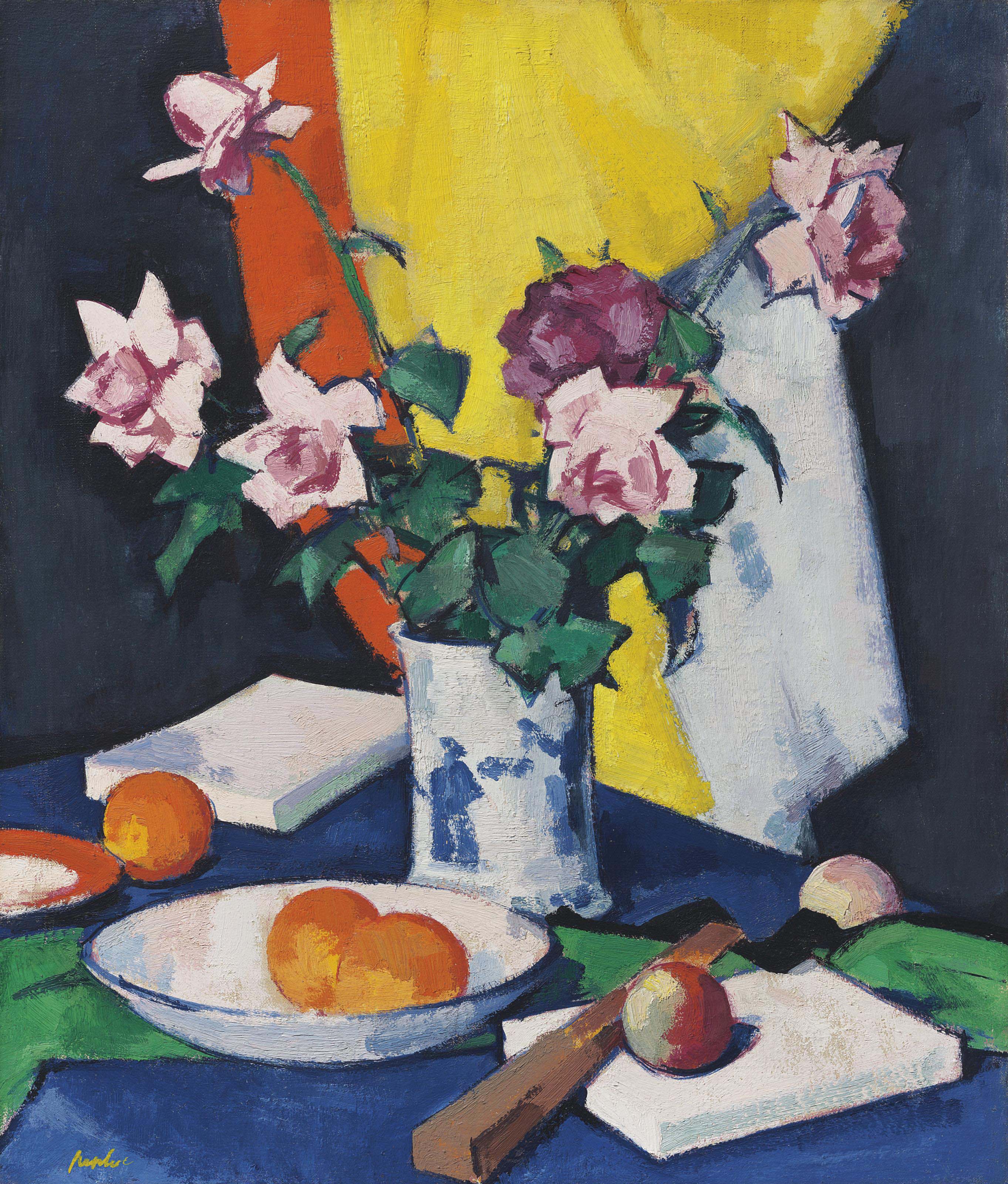 Samuel John Peploe R S A 1871 1935 Red And Pink Roses