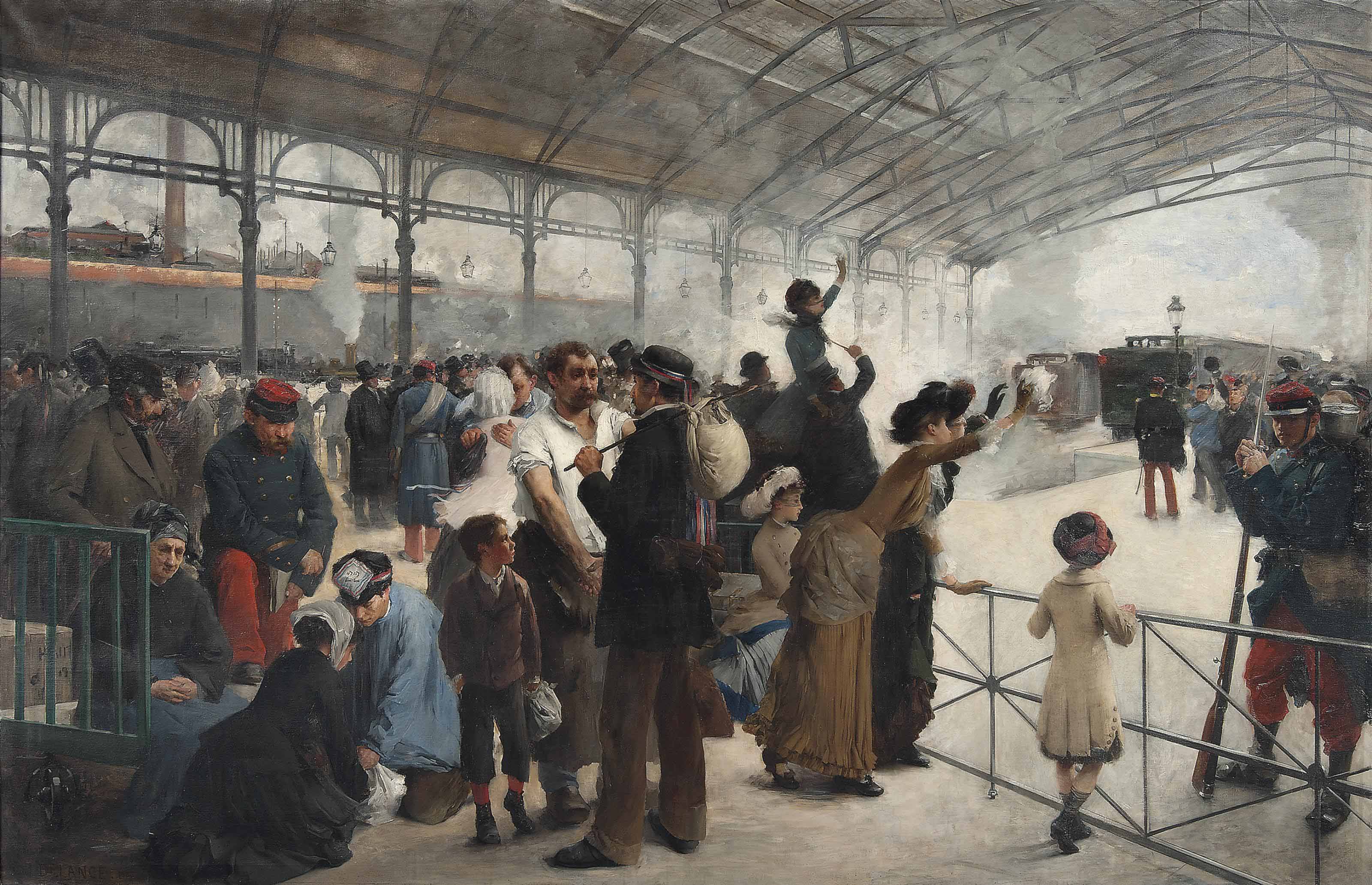 PaulLouis Delance (French, 18481924) , Le départ, Gare d'Austerlitz