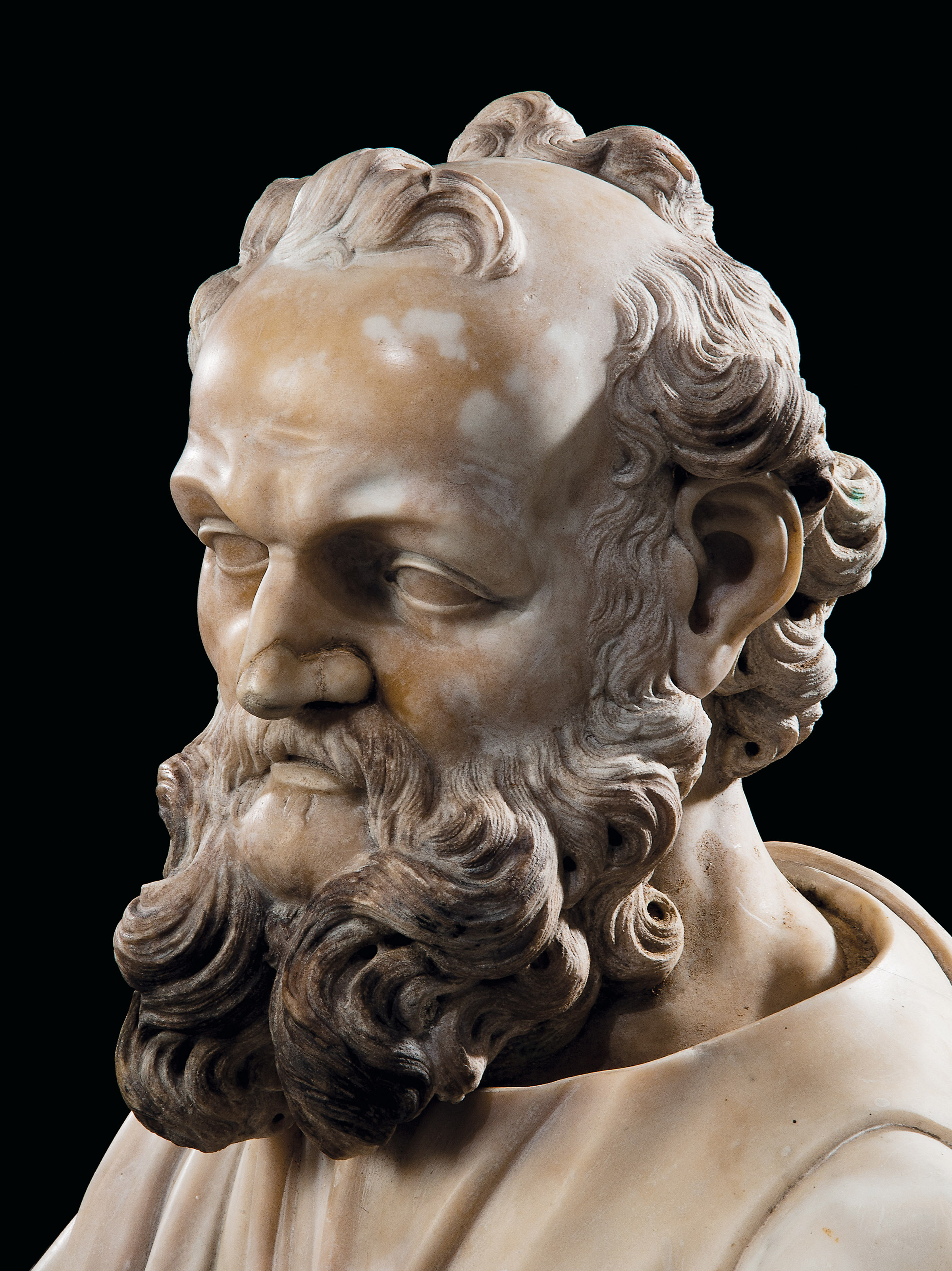 A MARBLE BUST OF A PHILOSOPHER , ITALIAN, PROBABLY ROME, LATE 17TH