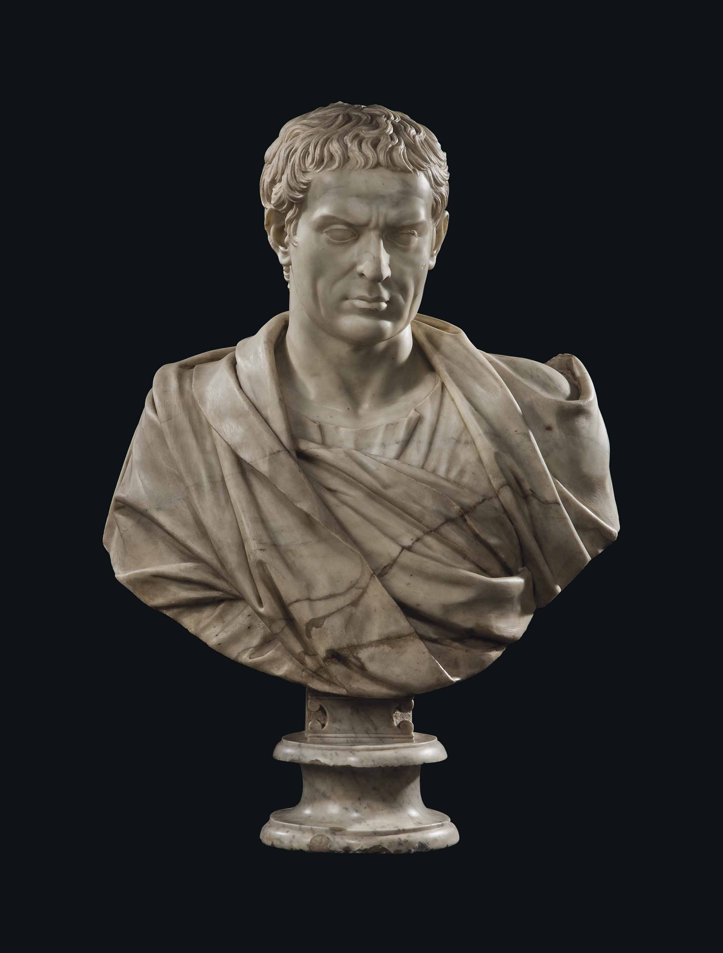 A MARBLE BUST OF LUCIUS JUNIUS BRUTUS, AFTER THE ANTIQUE, ROME, FIRST HALF  17TH CENTURY | Christie's, image size:2429x3200