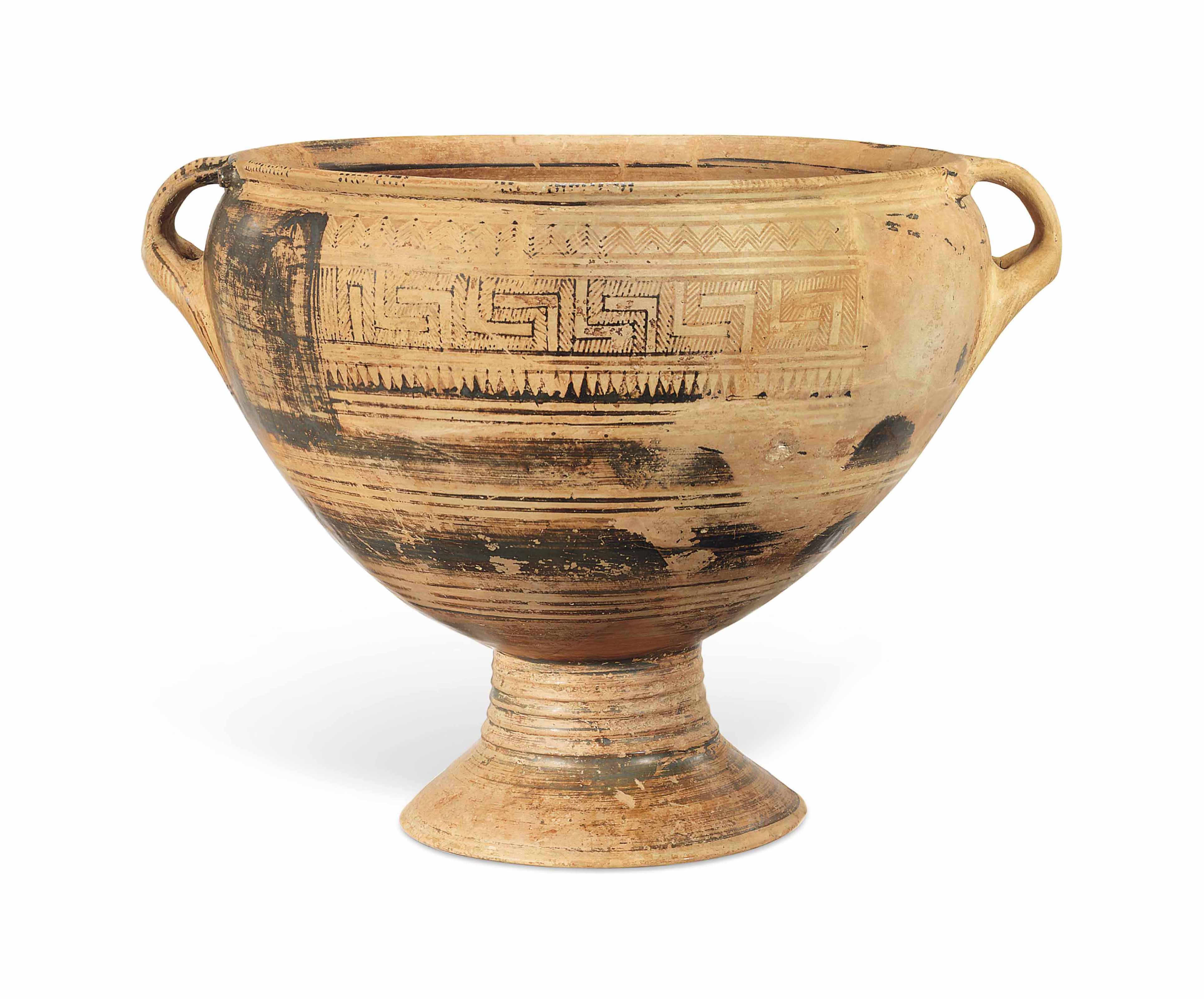 AN ATTIC PEDESTALLED KRATER