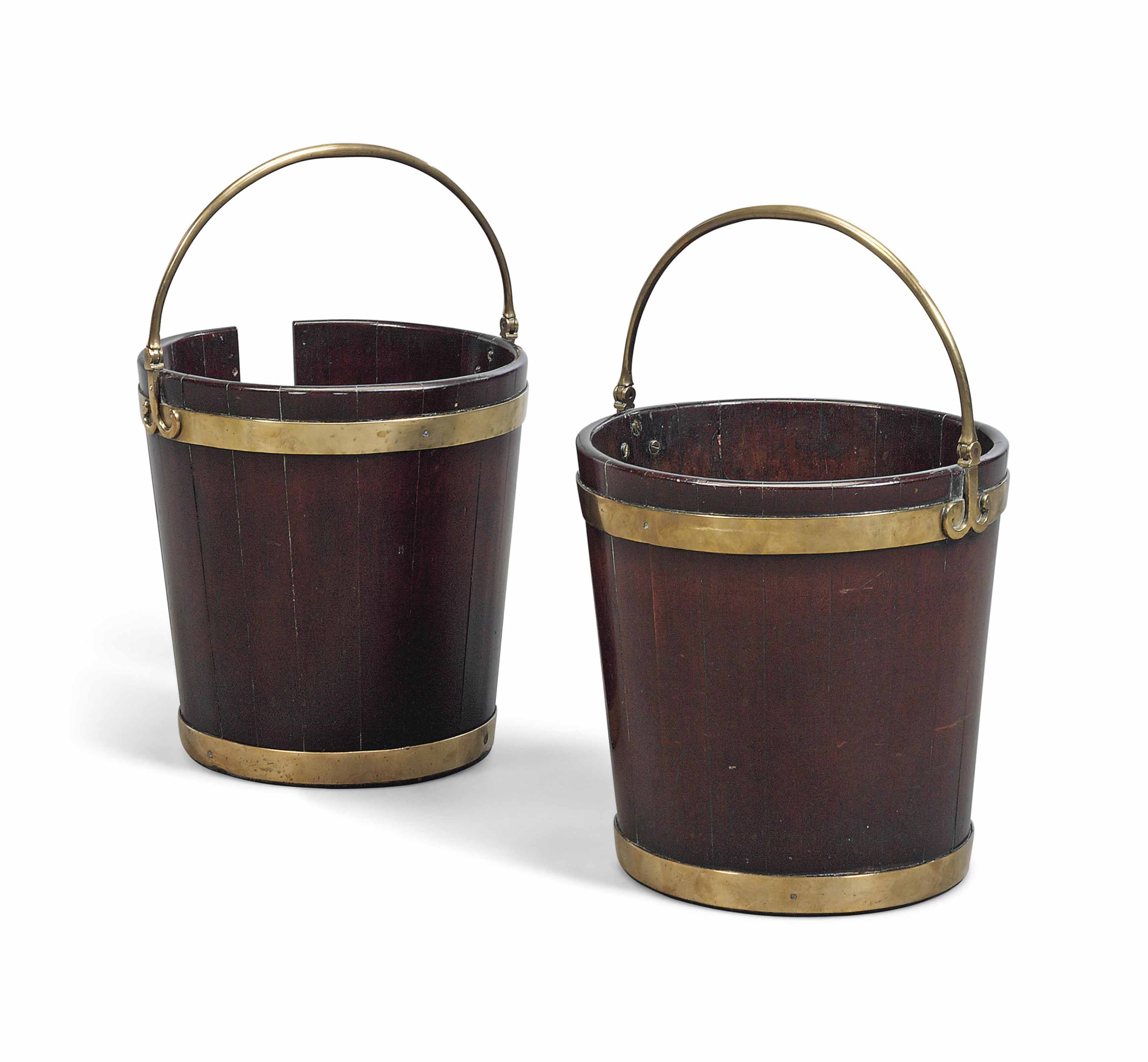A PAIR OF III BRASSBOUND MAHOGANY BUCKETS , LATE 18TH CENTURY Christie's