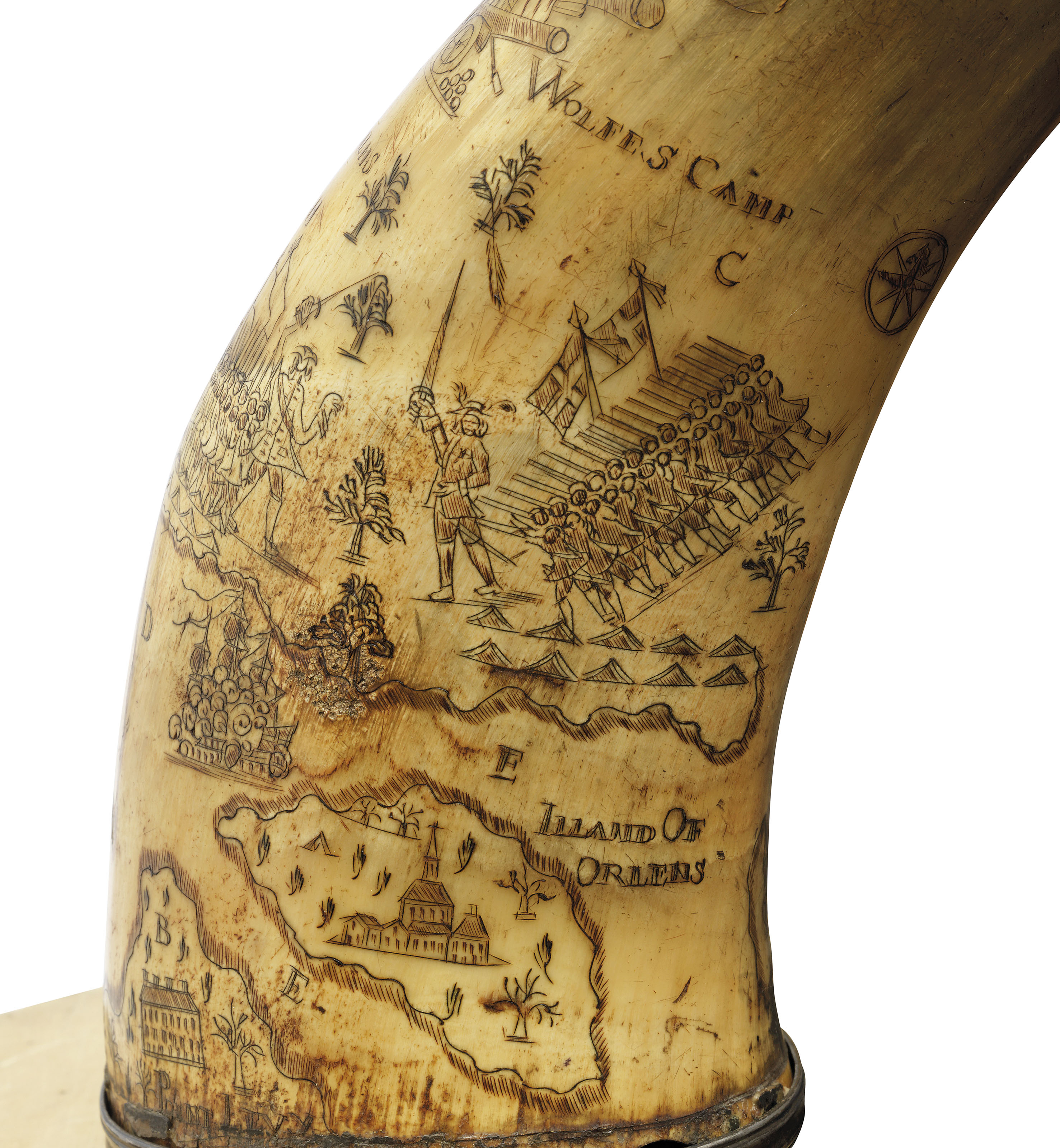 English School, c.1759 , Quebec, 1759 an engraved powder horn Christie's