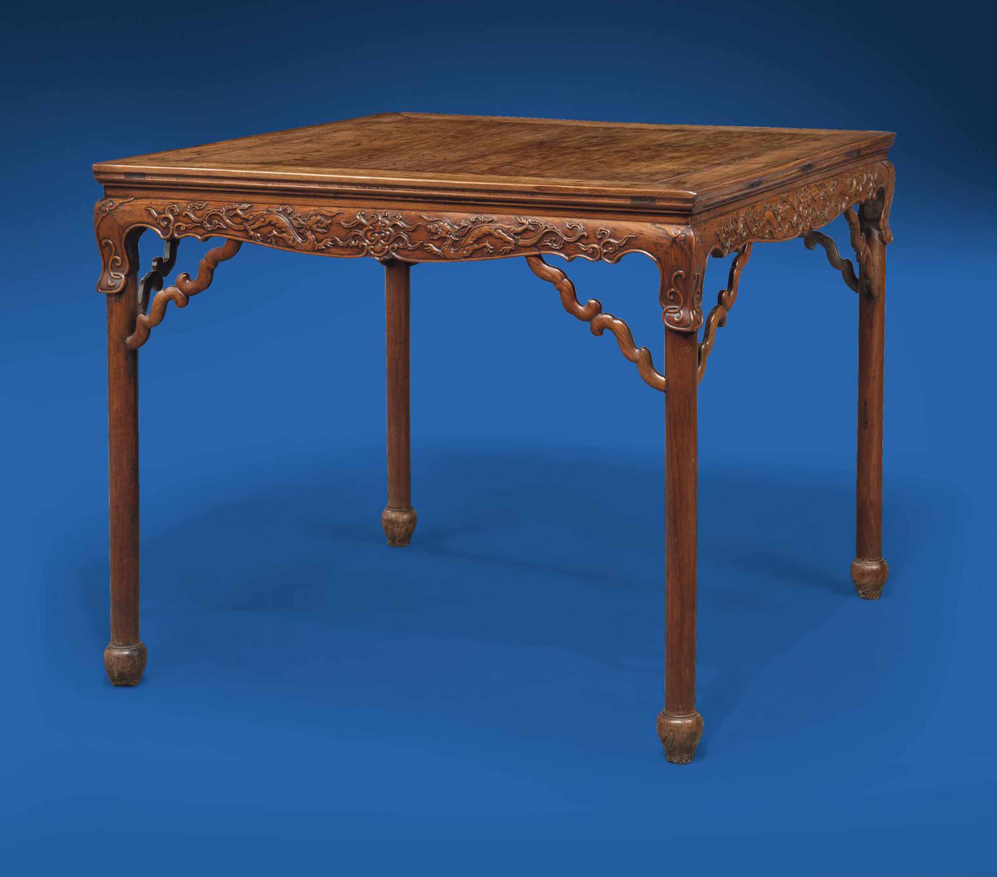 A RARE AND LARGE HUANGHUALI SQUARE TABLE , LATE MING-EARLY ...